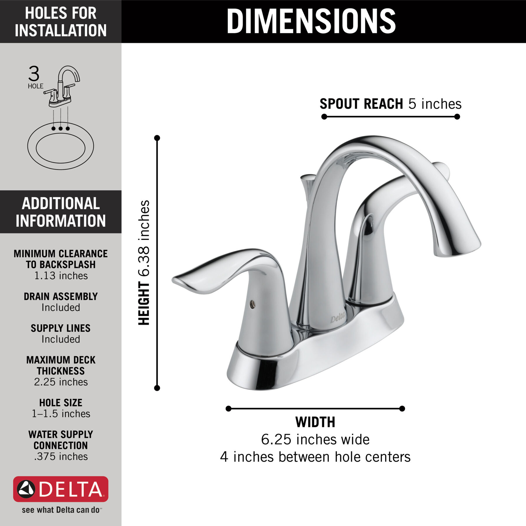 Two Handle Centerset Bathroom Faucet (Recertified)
