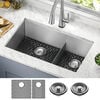 32&rdquo; Undermount Stainless Steel Double Bowl Kitchen Sink with Accessories