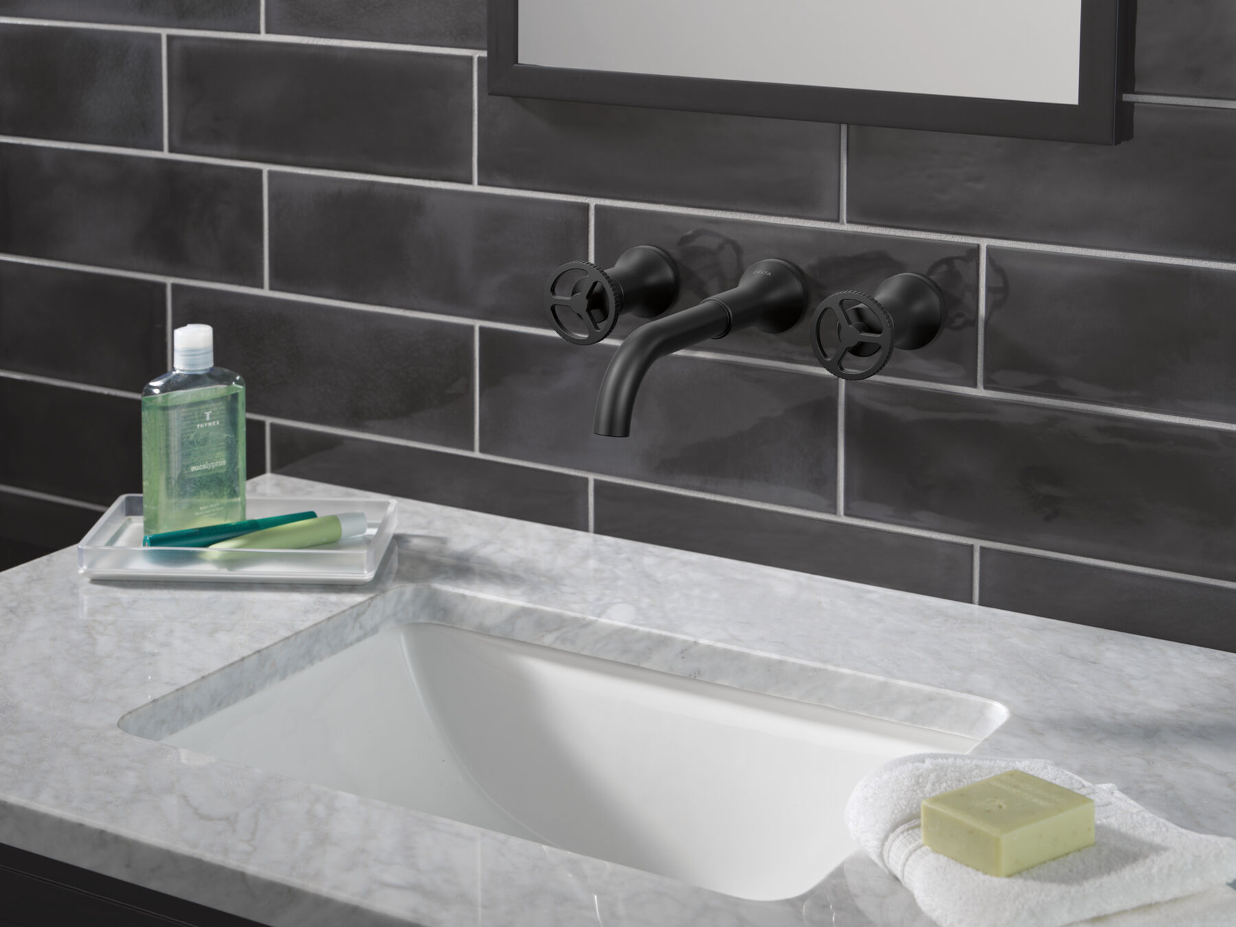 Two Handle Wall Mount Bathroom Faucet