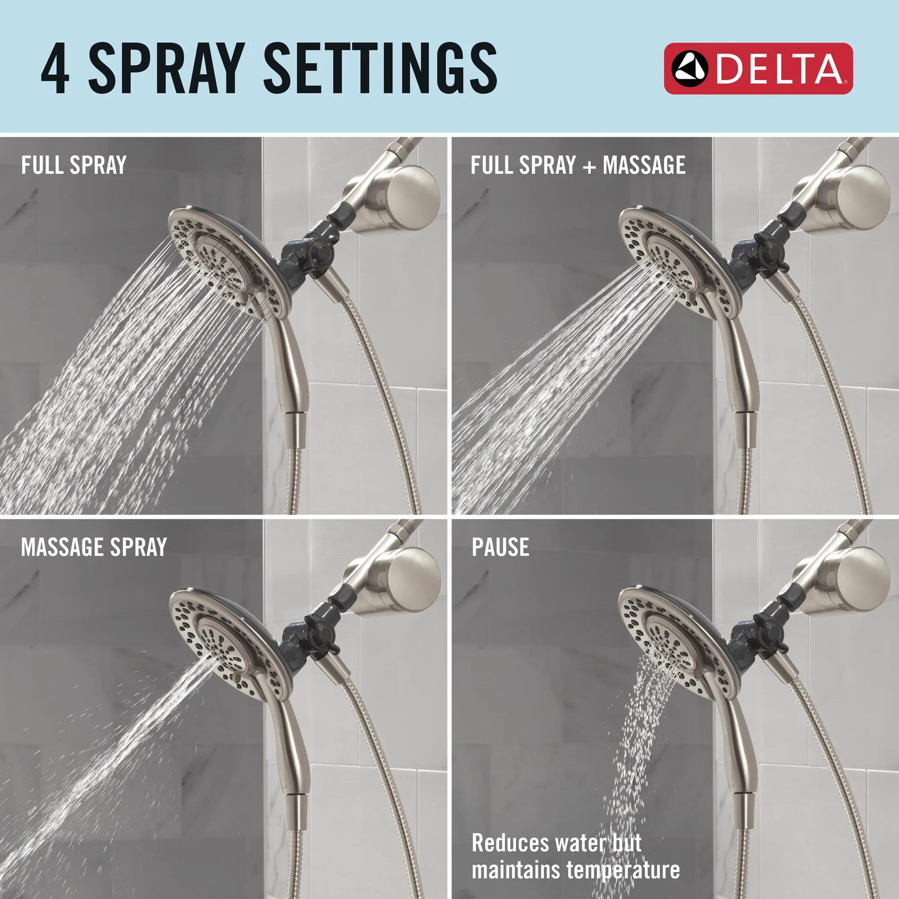 Shower Filter Attachment with 4-Setting In2ition&reg;