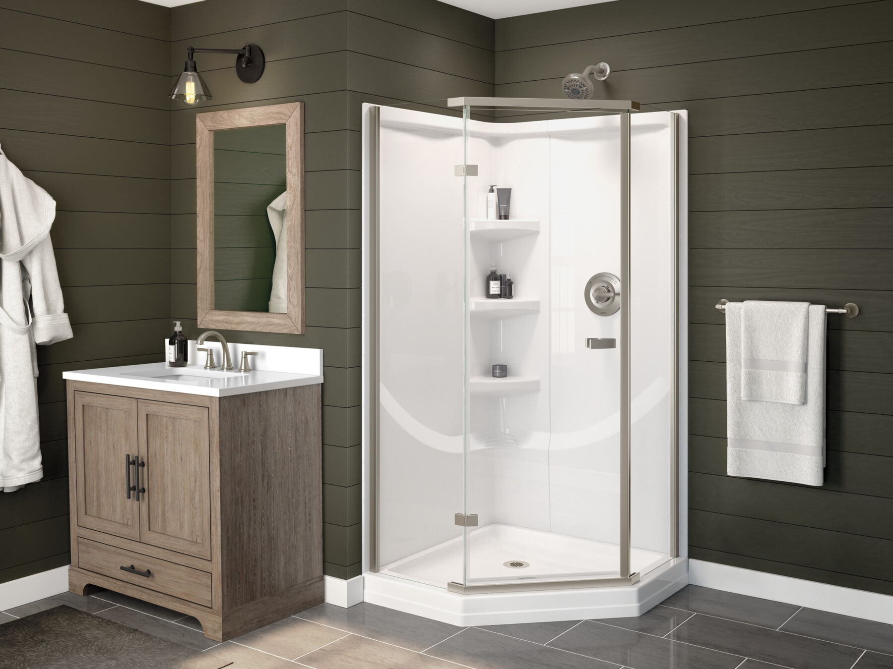 38" Frameless Neo Angle Shower Enclosure