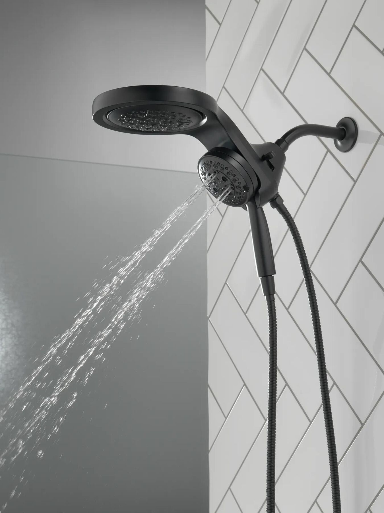 HydroRain&reg; H<sub>2</sub>Okinetic&reg; 5-Setting Two-in-One Shower Head