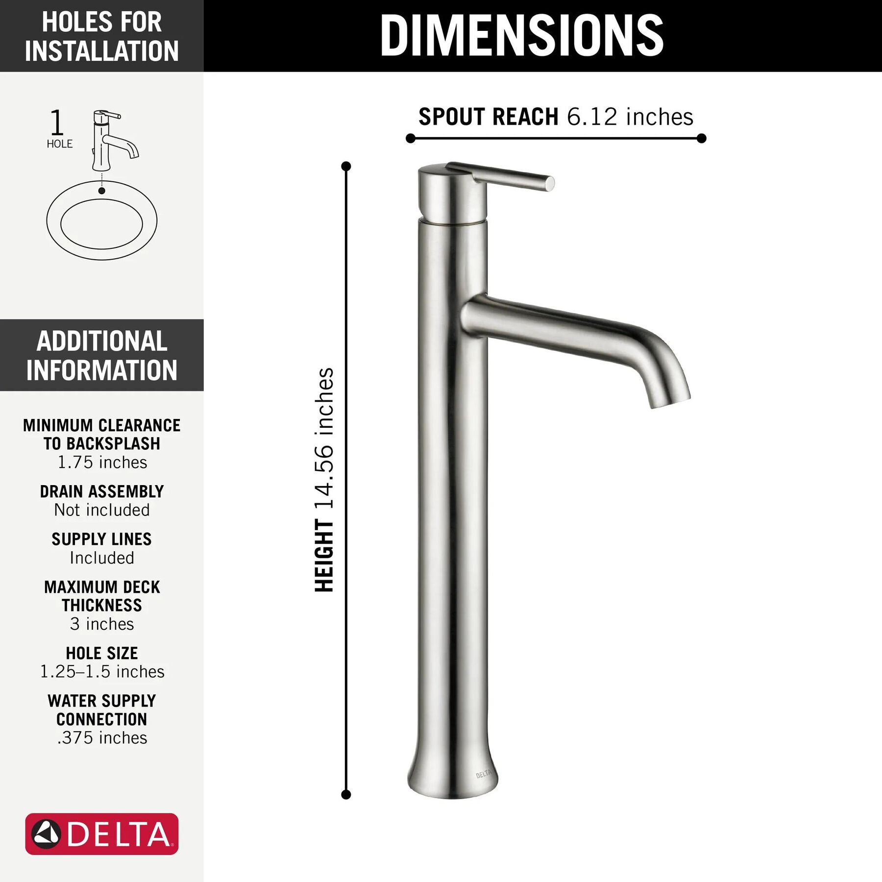 Single Handle Vessel Bathroom Faucet