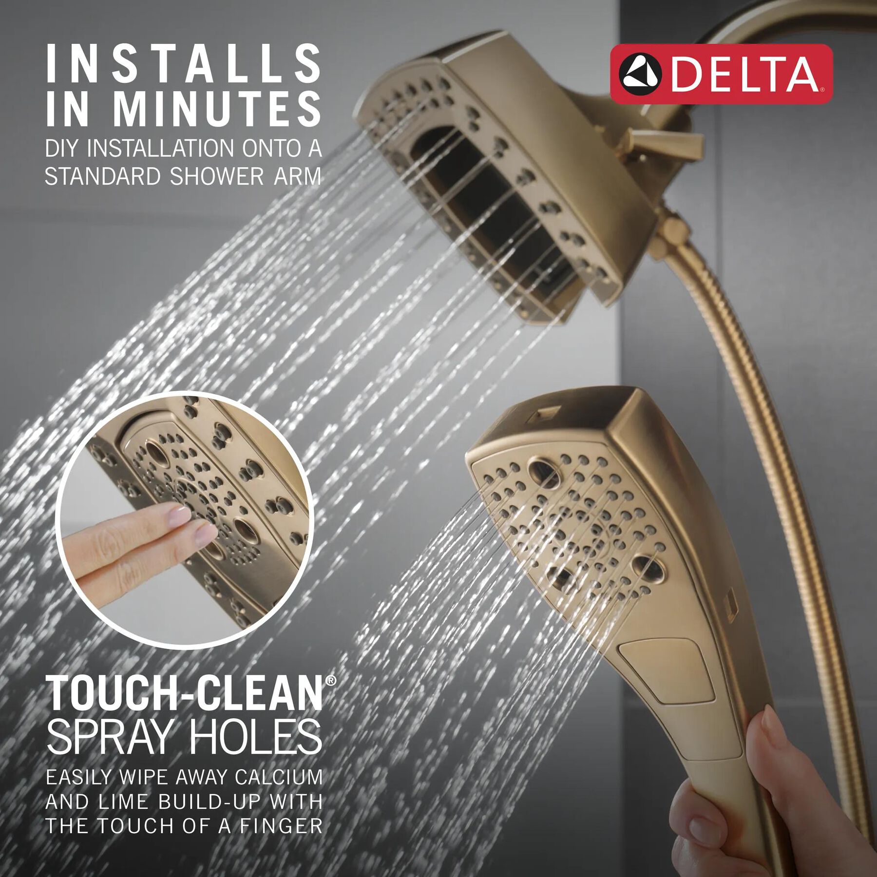H<sub>2</sub>Okinetic&reg; In2ition&reg; 5-Setting Two-in-One Shower (Recertified)