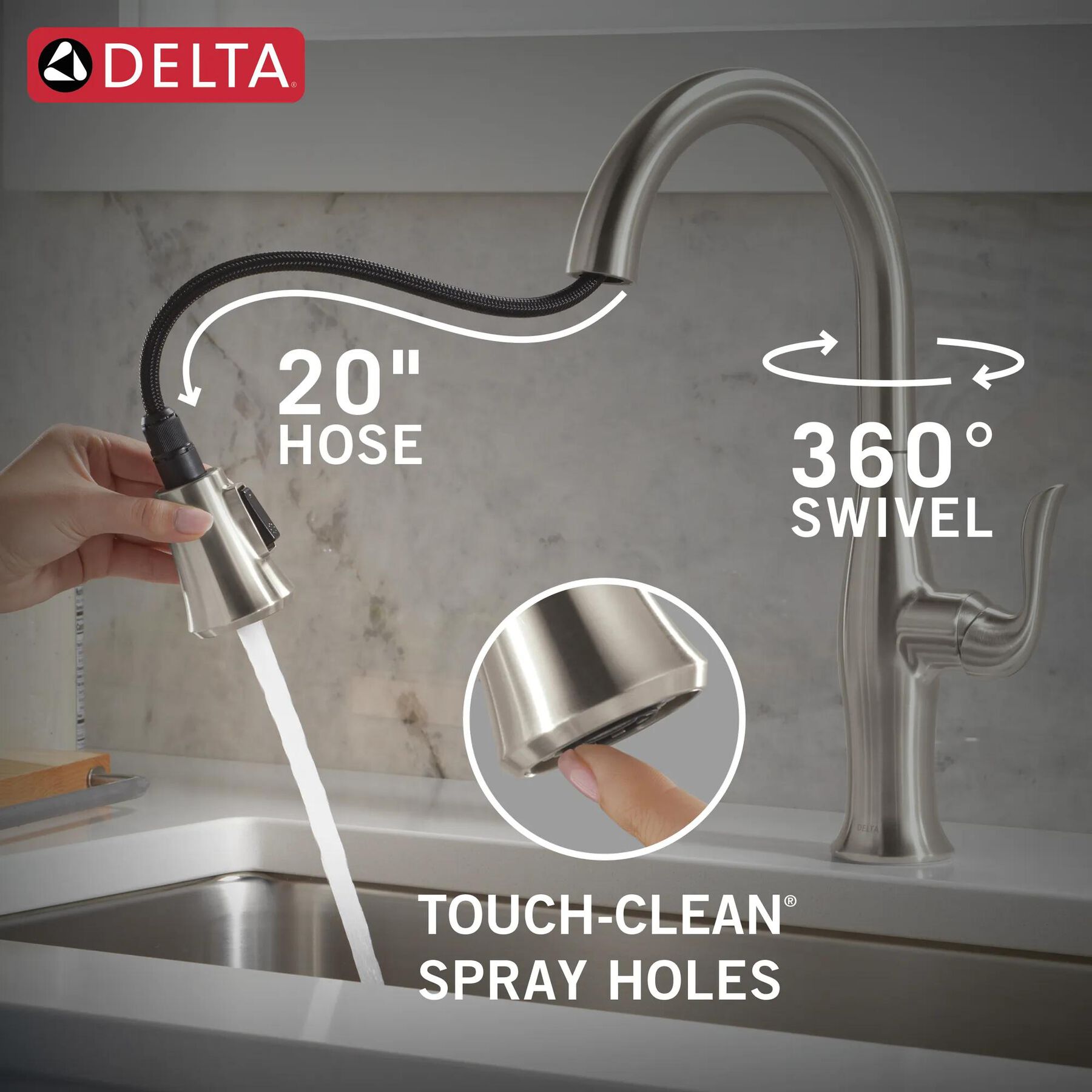 Single Handle Pull-Down Kitchen Faucet