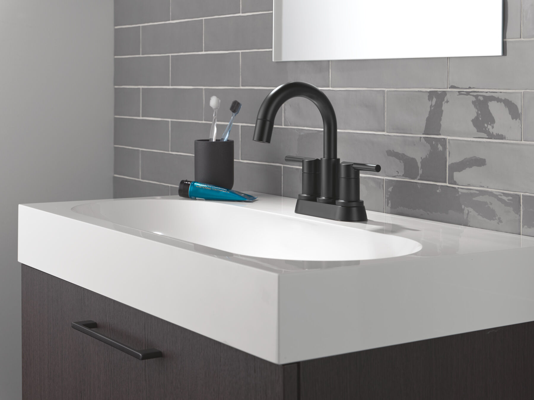Two Handle Centerset Pull-Down Bathroom Faucet