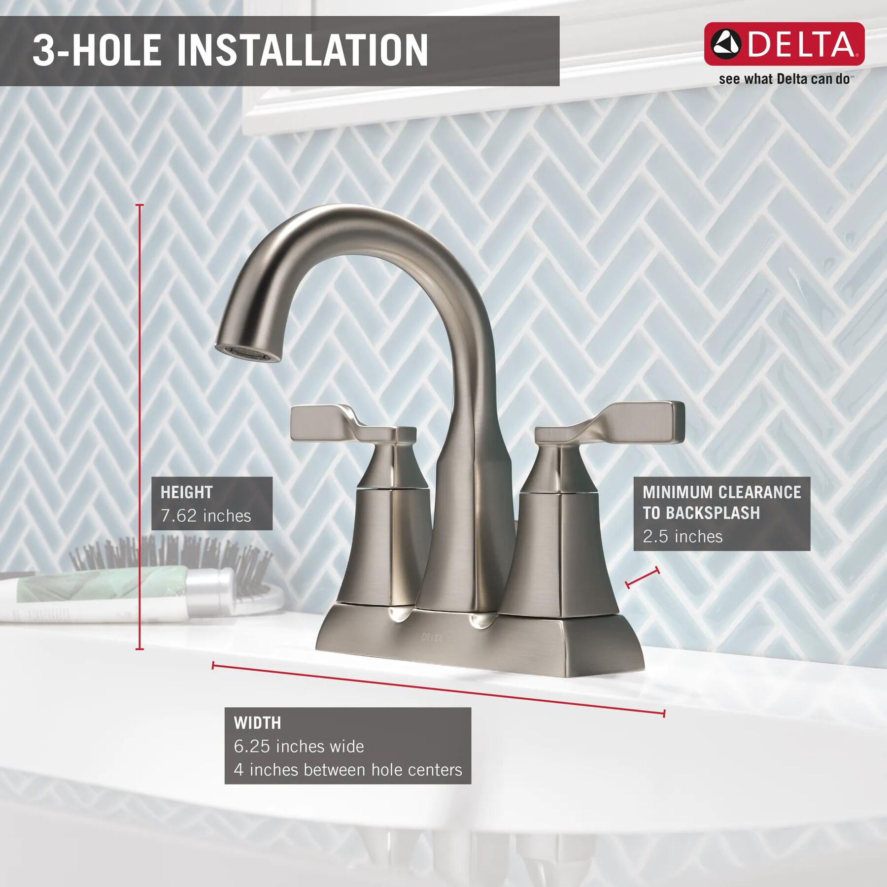 Two Handle Centerset Bathroom Faucet