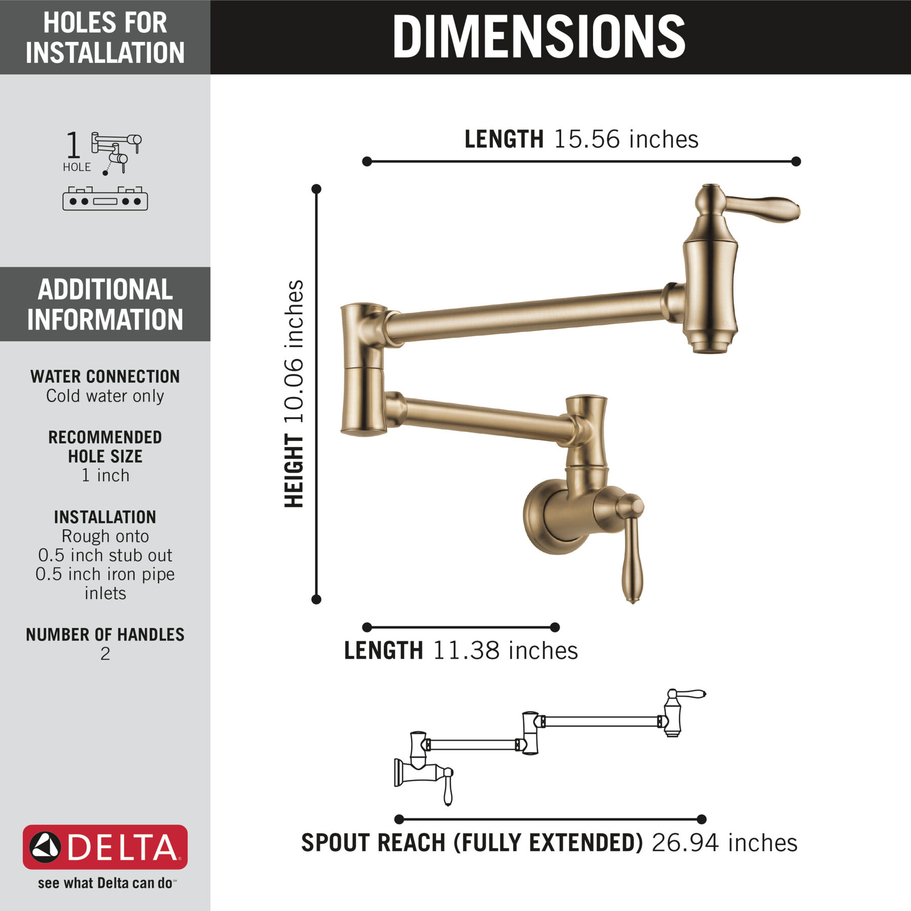 Traditional Wall Mount Pot Filler