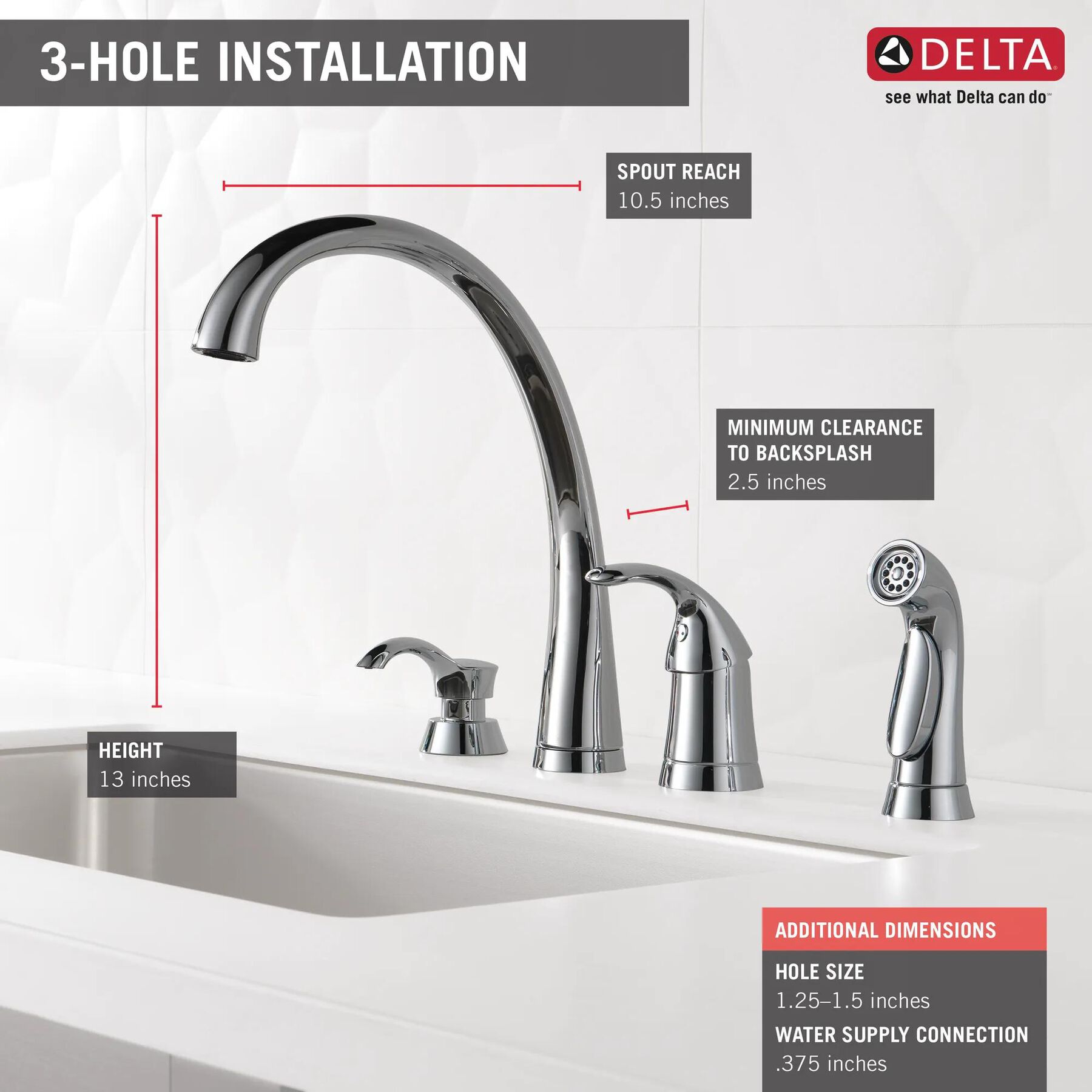 Kitchen Faucet w/Spray and Soap (Recertified)