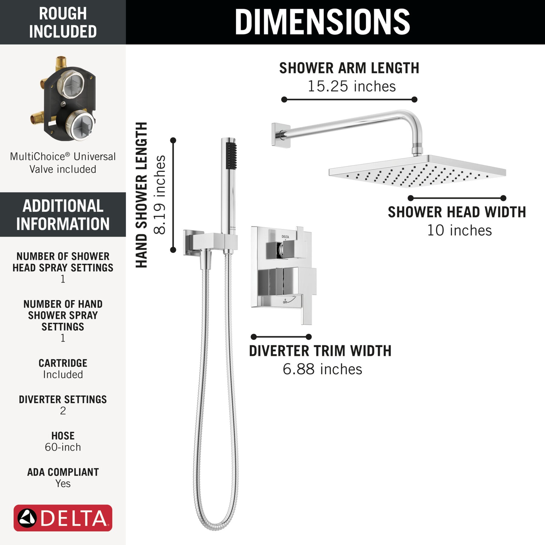 Monitor&reg; 14 Series Shower with Raincan, Hand Shower & Rough Valve
