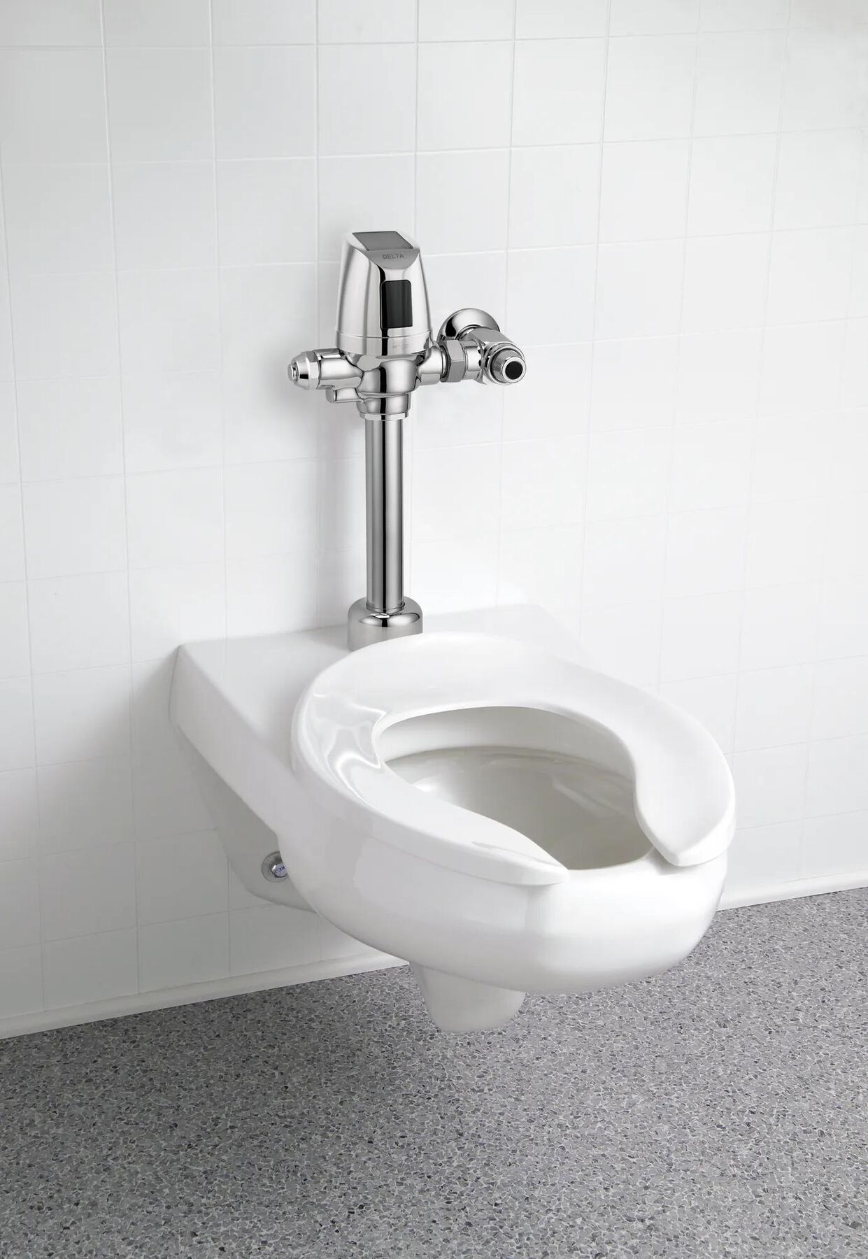 Electronic Exposed Water Closet Flush Valve with Mechanical Manual Override - Solar Operated