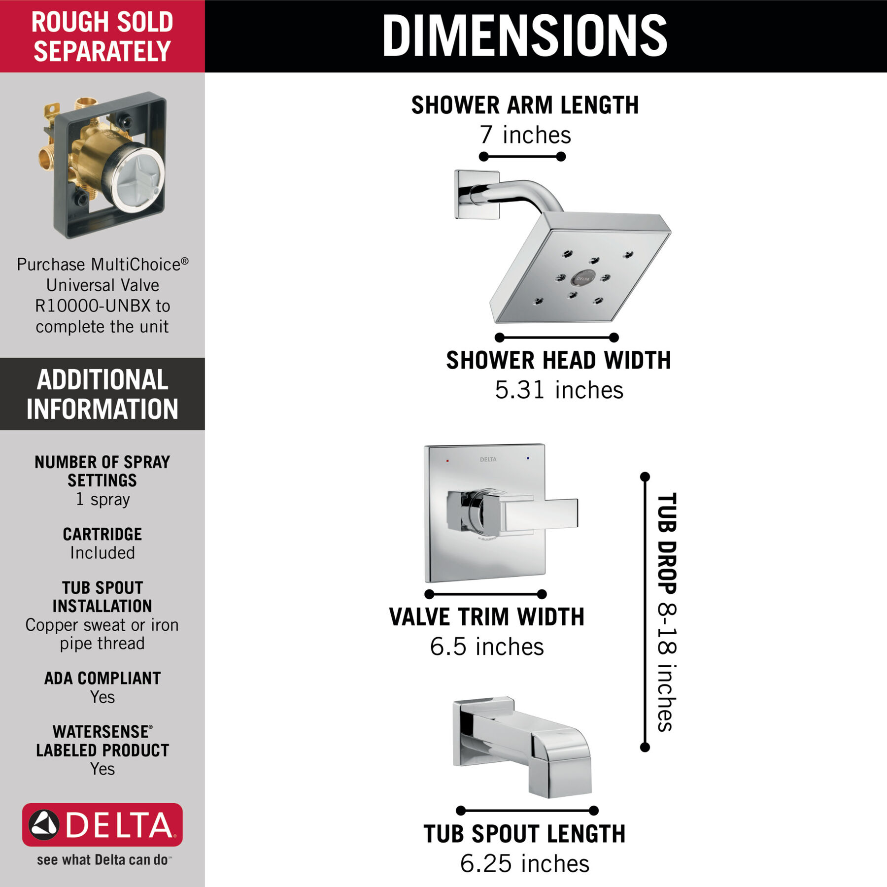 Monitor&reg; 14 Series H<sub>2</sub>Okinetic&reg; Tub & Shower Trim