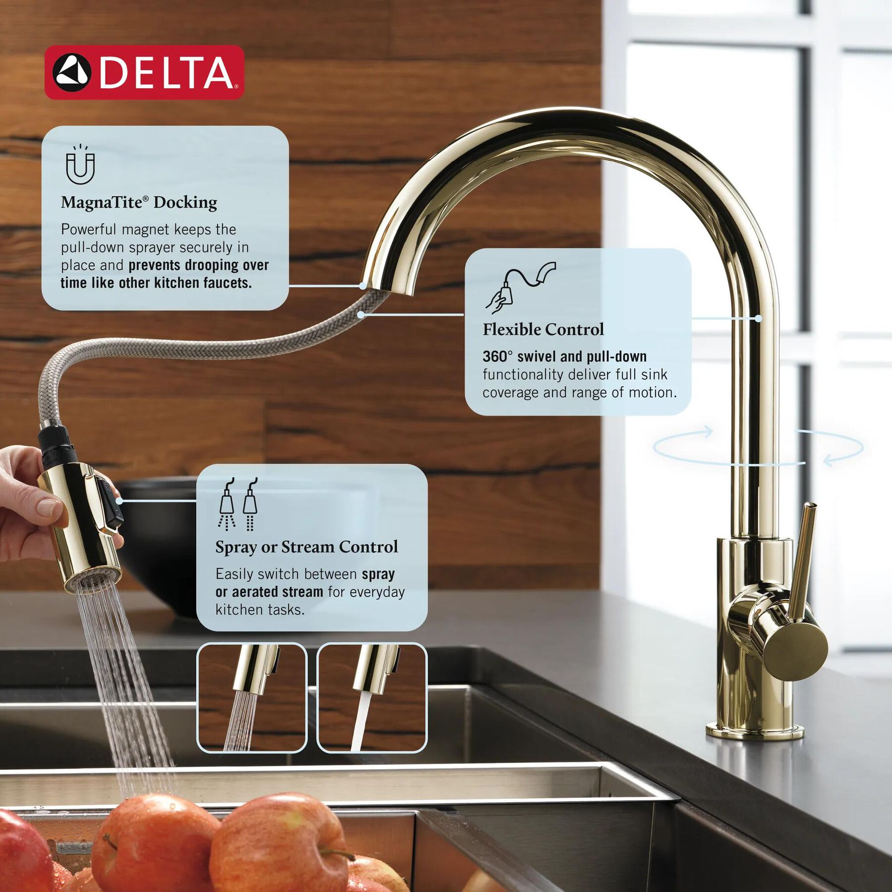 Single Handle Pull-Down Kitchen Faucet