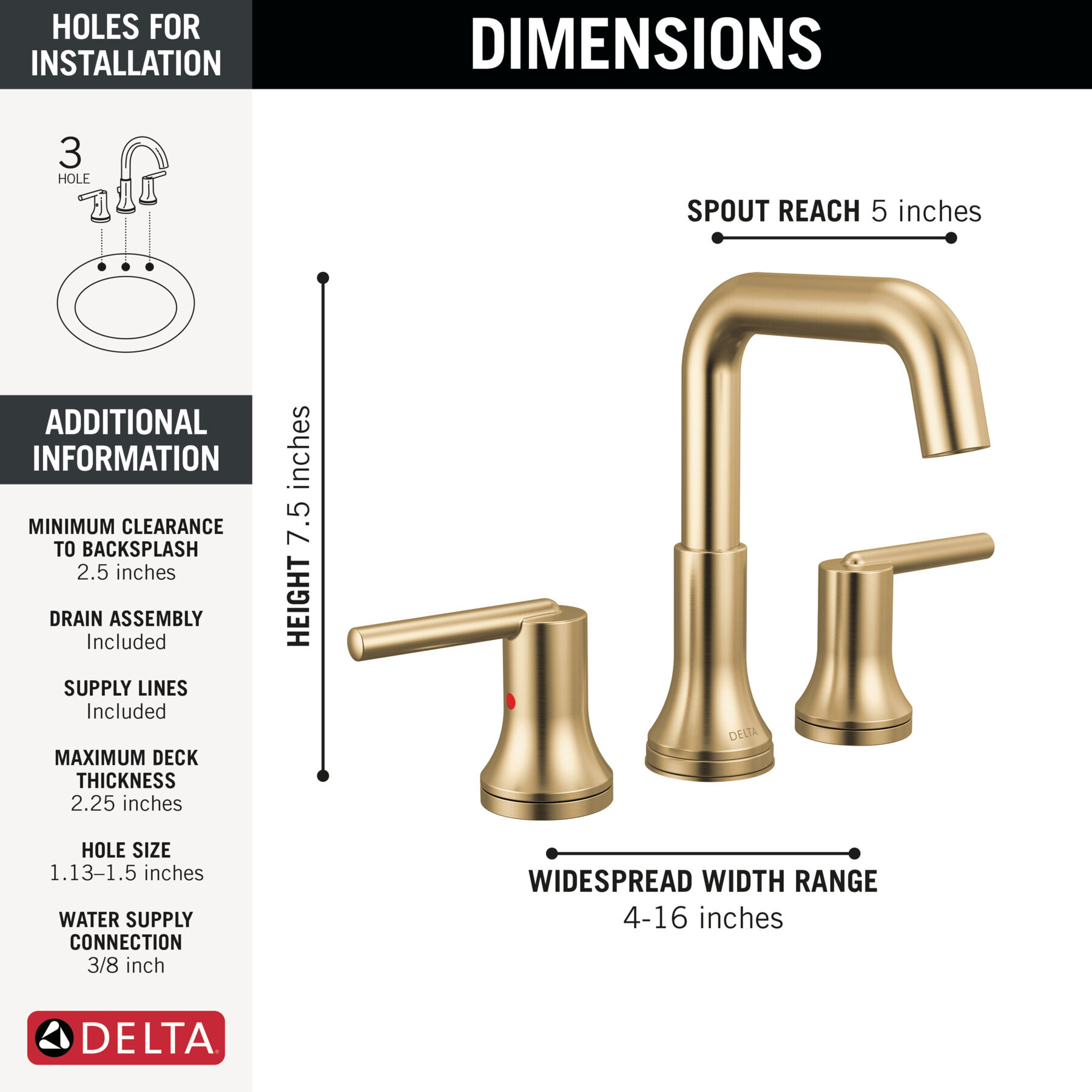 Two Handle Widespread Bathroom Faucet