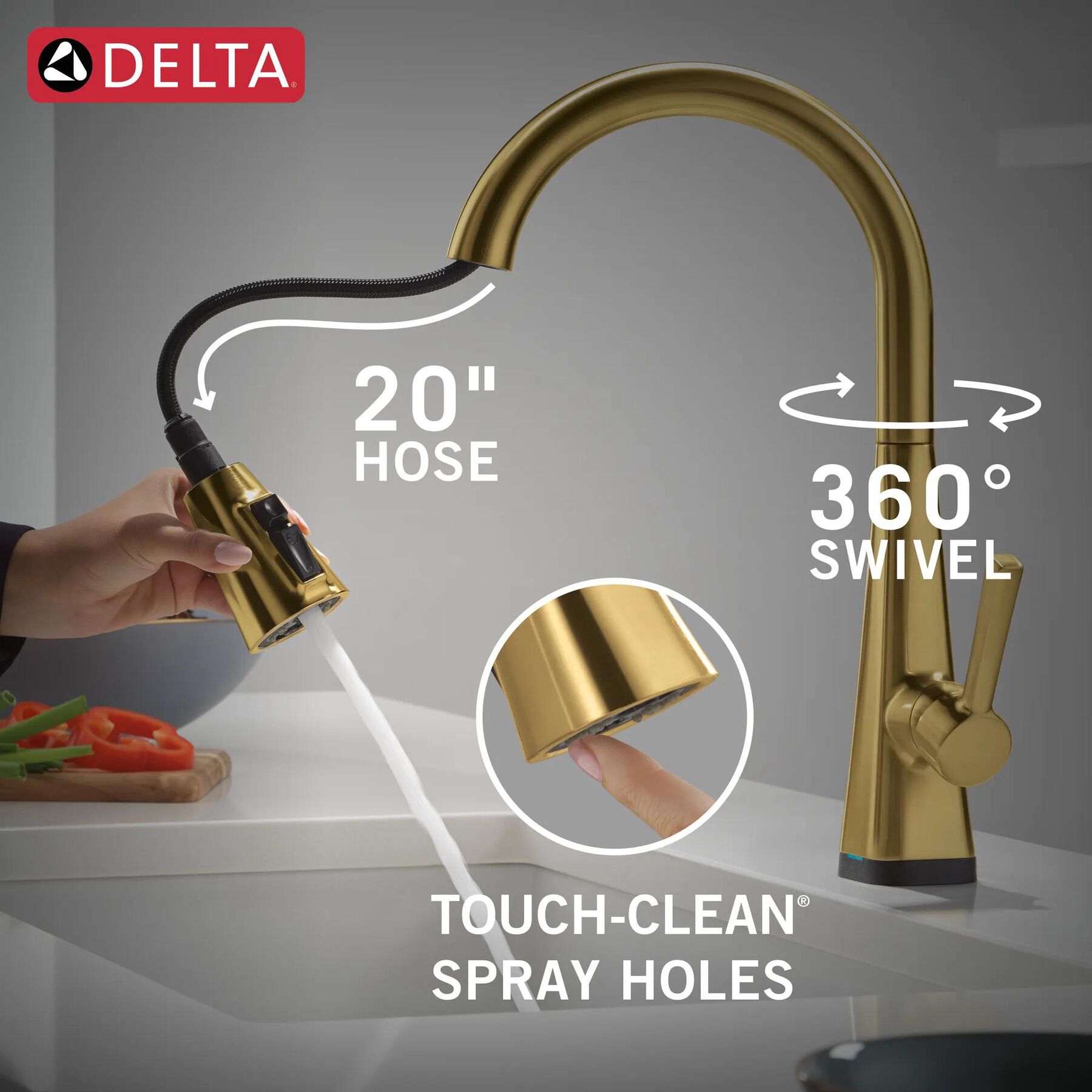 Single-Handle Pull-Down Kitchen Faucet with Touch<sub>2</sub>O&reg; Technology