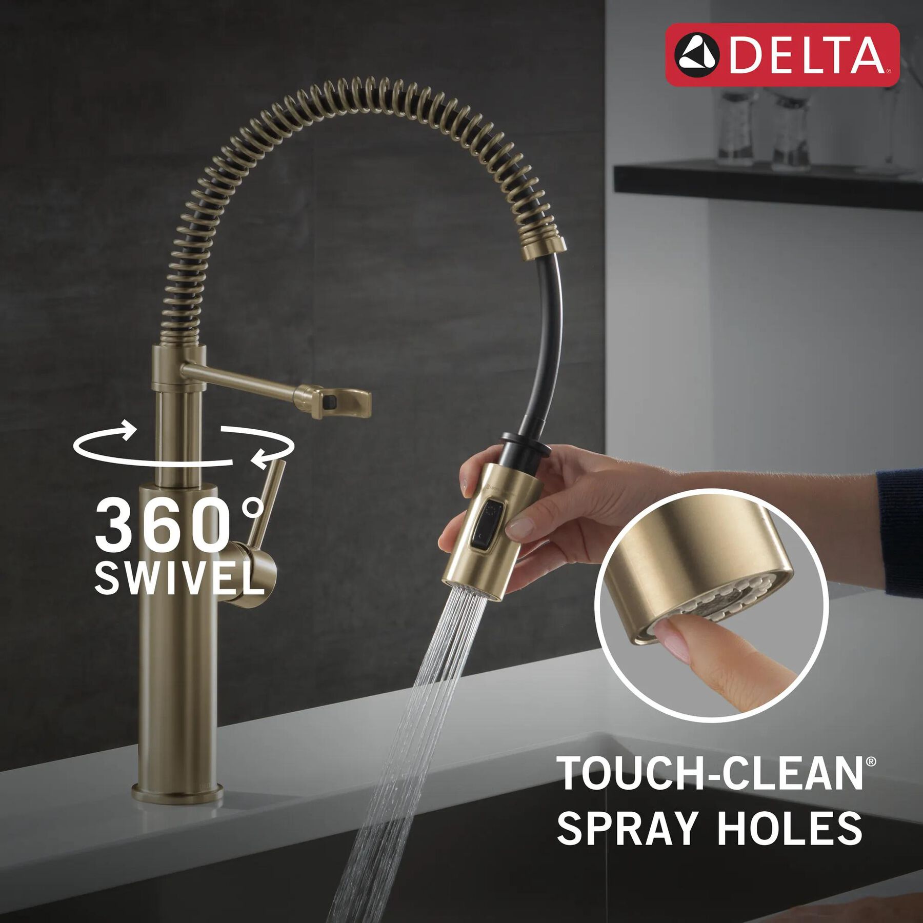Single-Handle Pull-Down Spring Kitchen Faucet