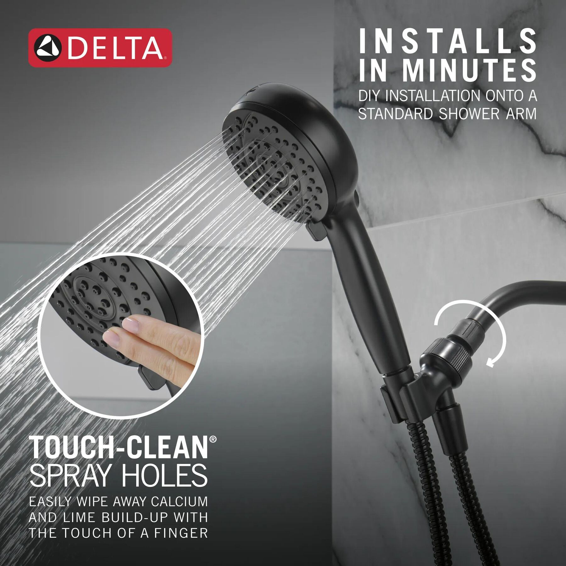 6-Setting Hand Shower with Cleaning Spray