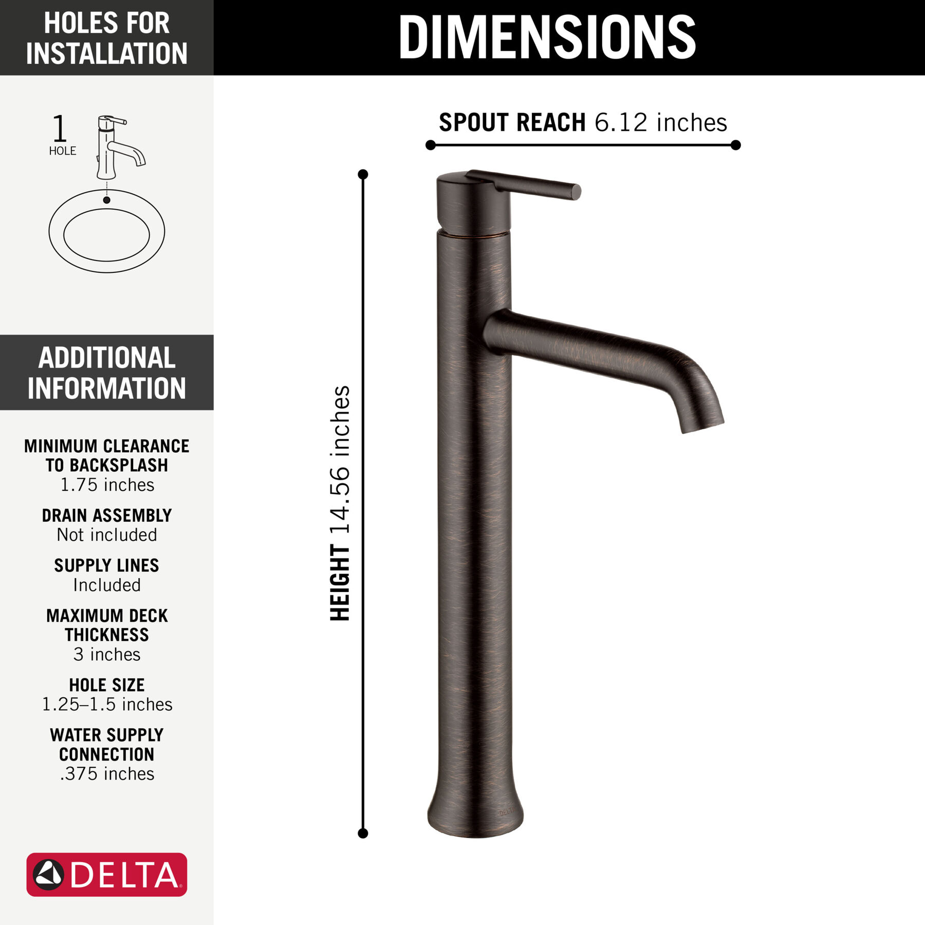 Vessel Bathroom Faucet w/o Drain (Recertified)