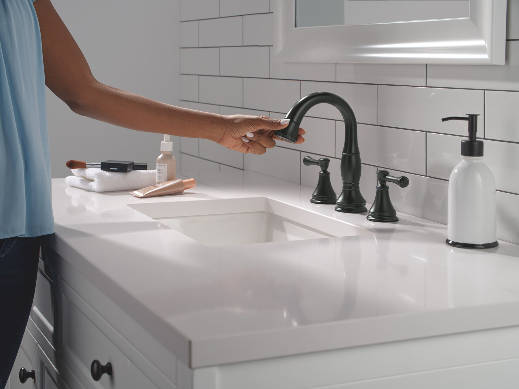Two Handle Widespread Pull Down Bathroom