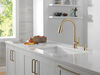 Single Handle Pull-Down Kitchen Faucet with Soap Dispenser and ShieldSpray Technology