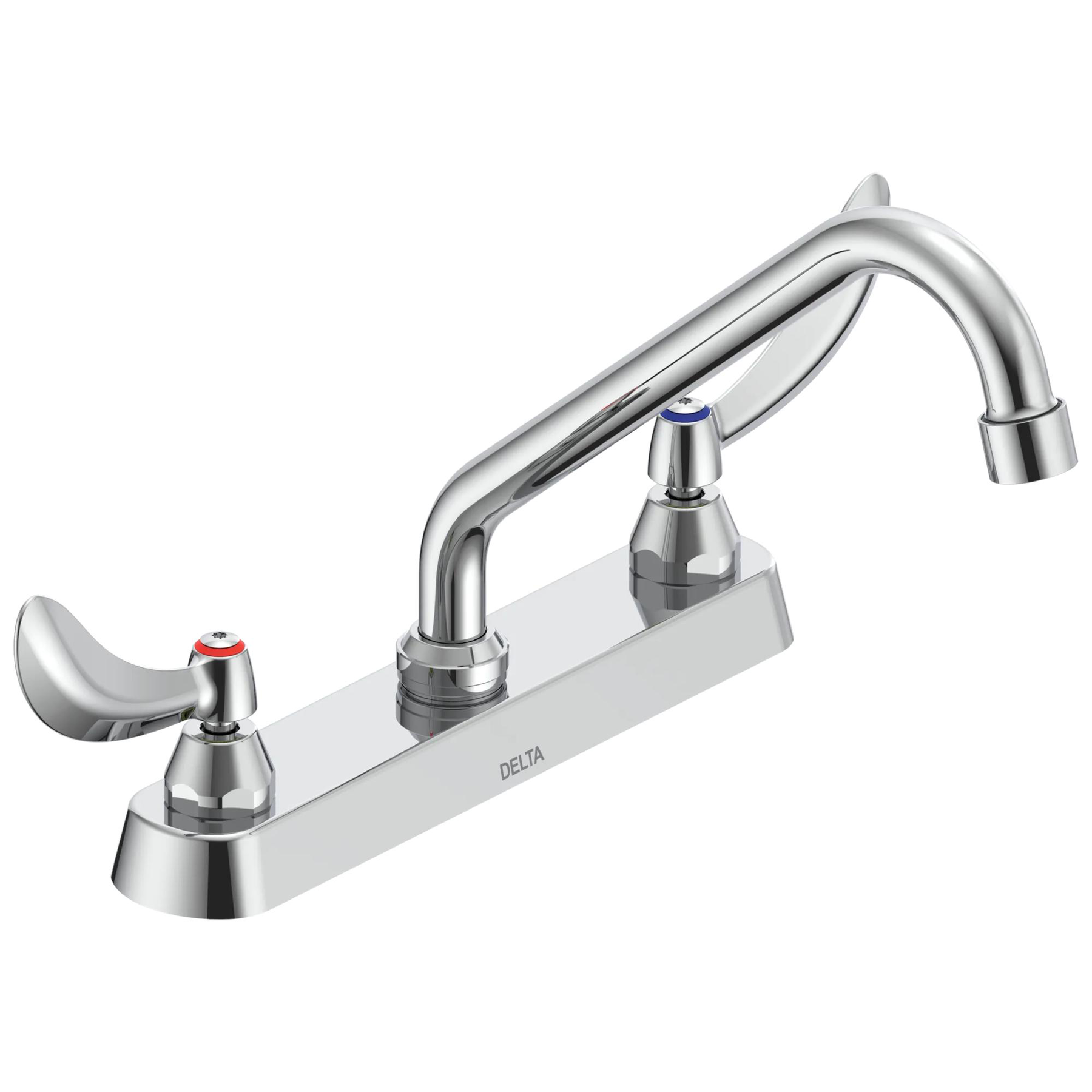 Two Handle 8 In Cast Deck-Mount Faucet