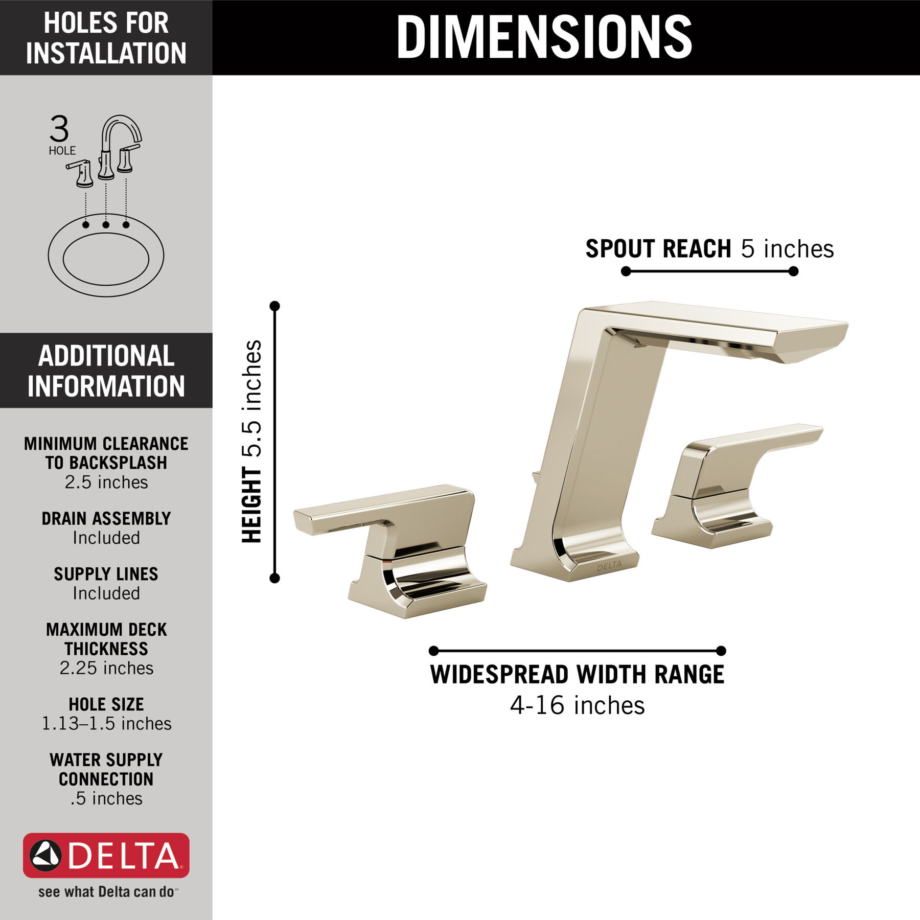 Two Handle Widespread Bathroom Faucet