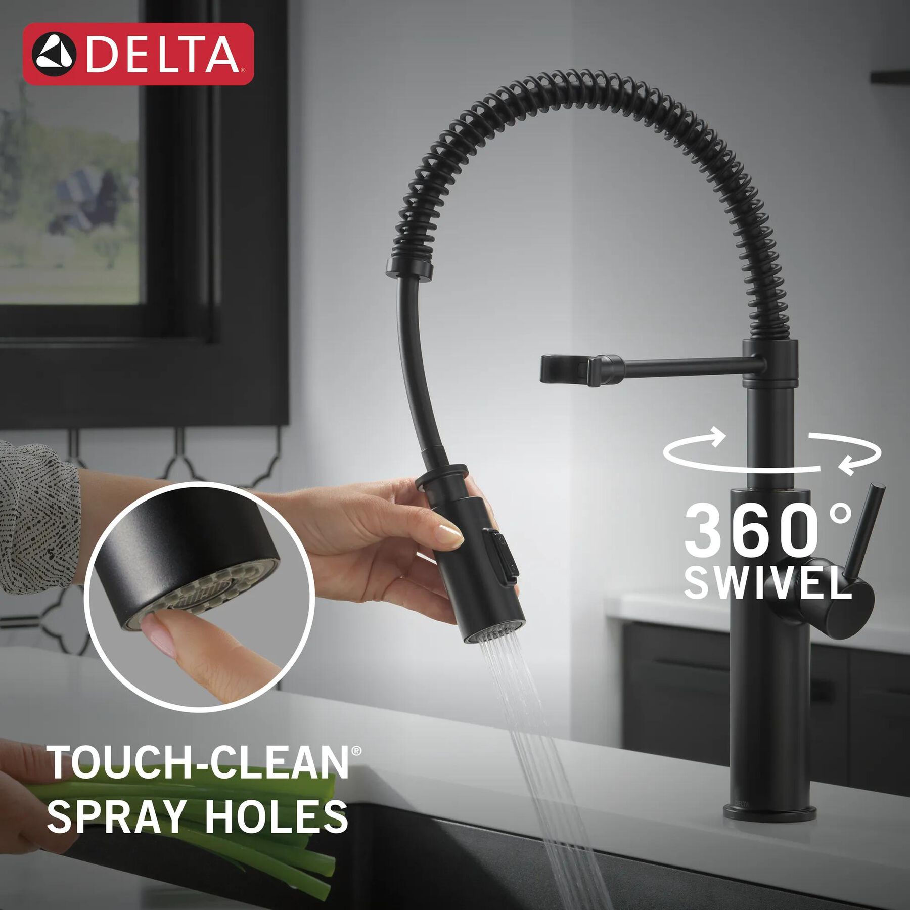 Single-Handle Pull-Down Spring Kitchen Faucet