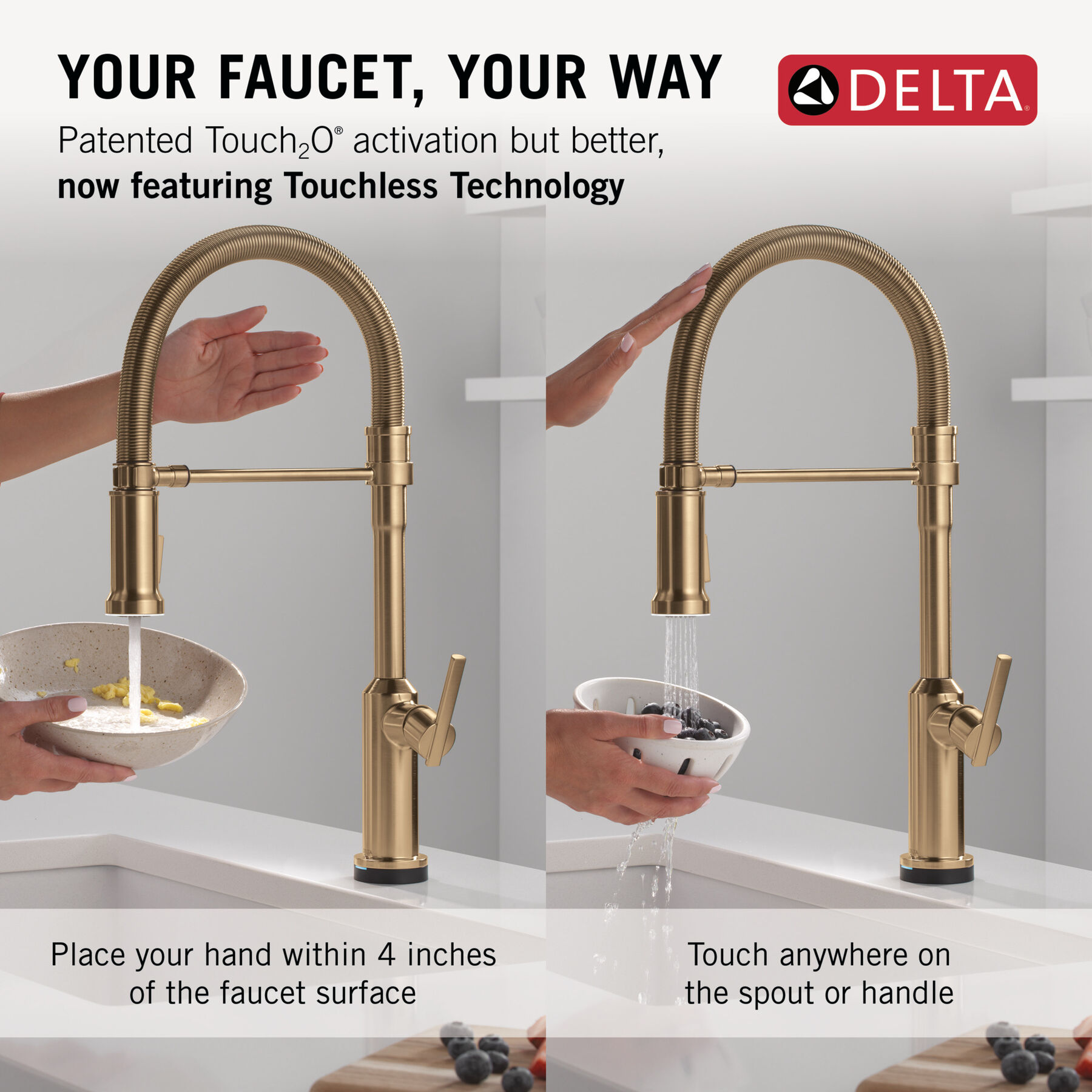 Touch2O&reg; Technology Kitchen Faucet with Touchless Technology