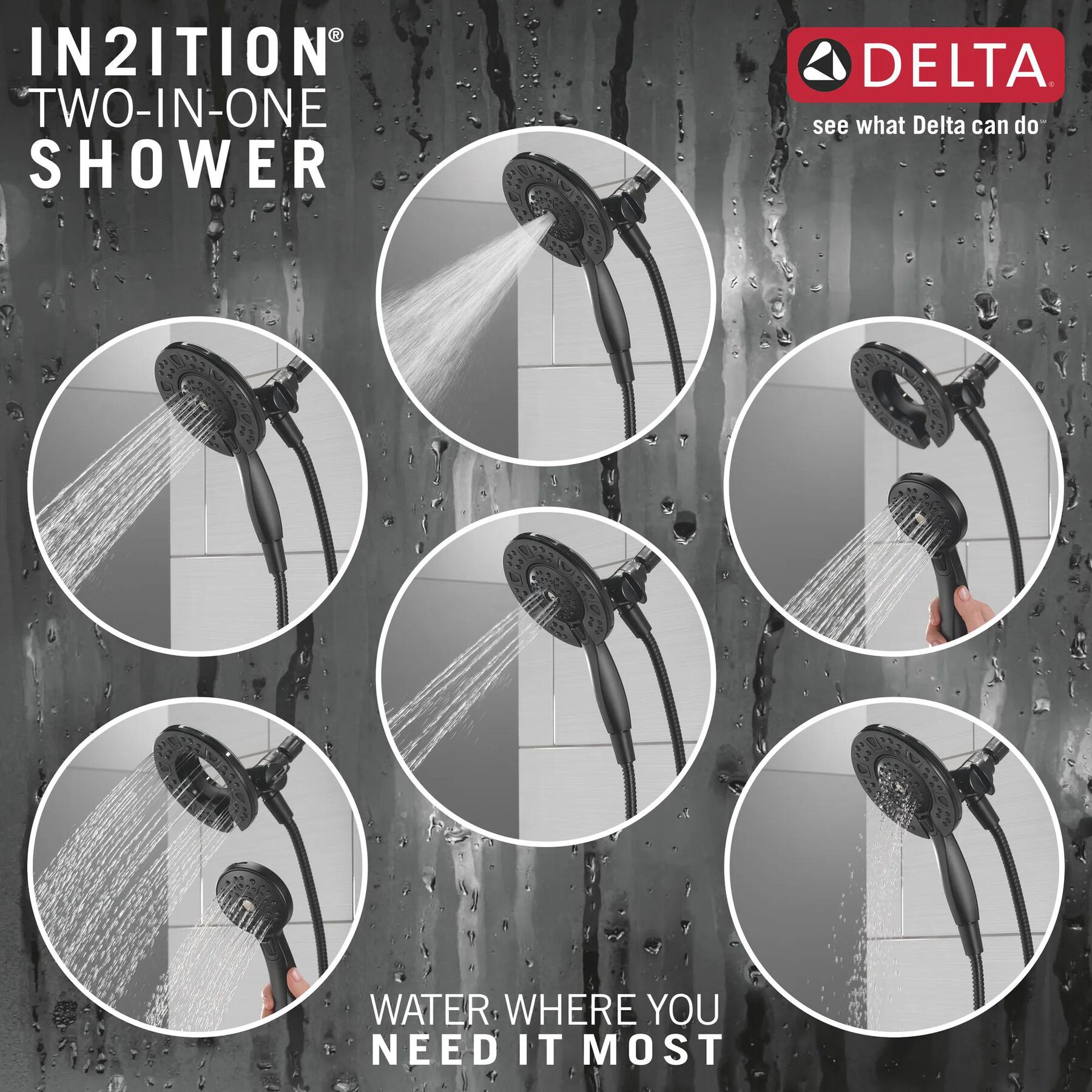 Widespread Lavatory Faucet with 14 Series Shower Trim and Rough Bundle