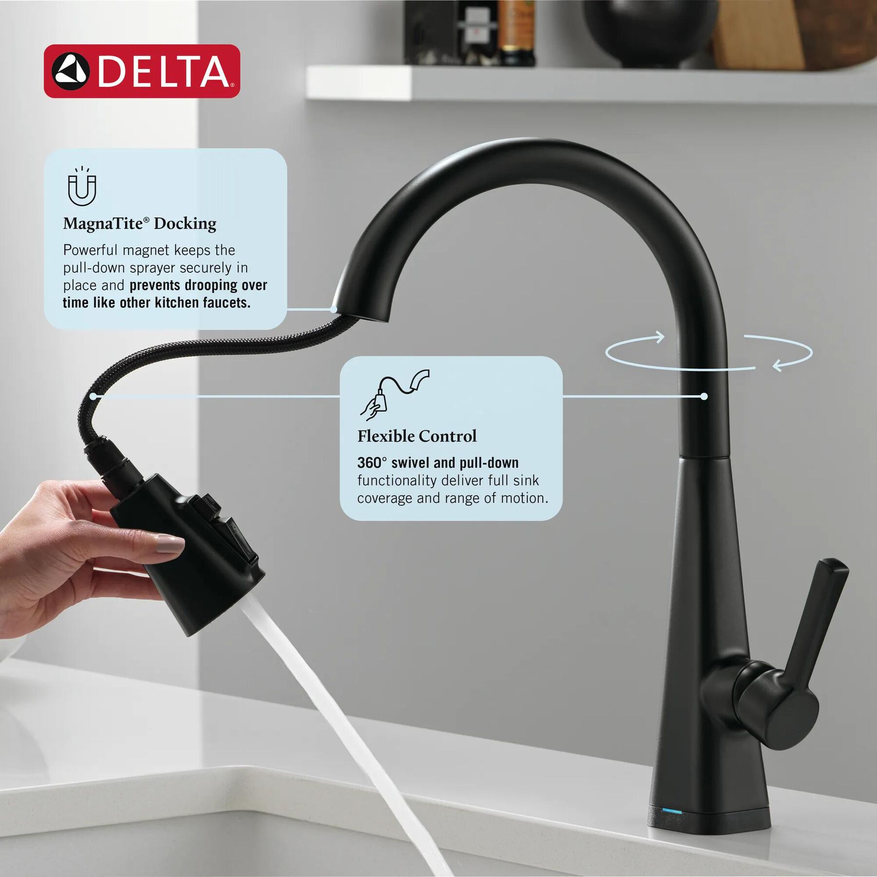 Single-Handle Pull-Down Kitchen Faucet with Touch<sub>2</sub>O&reg; Technology