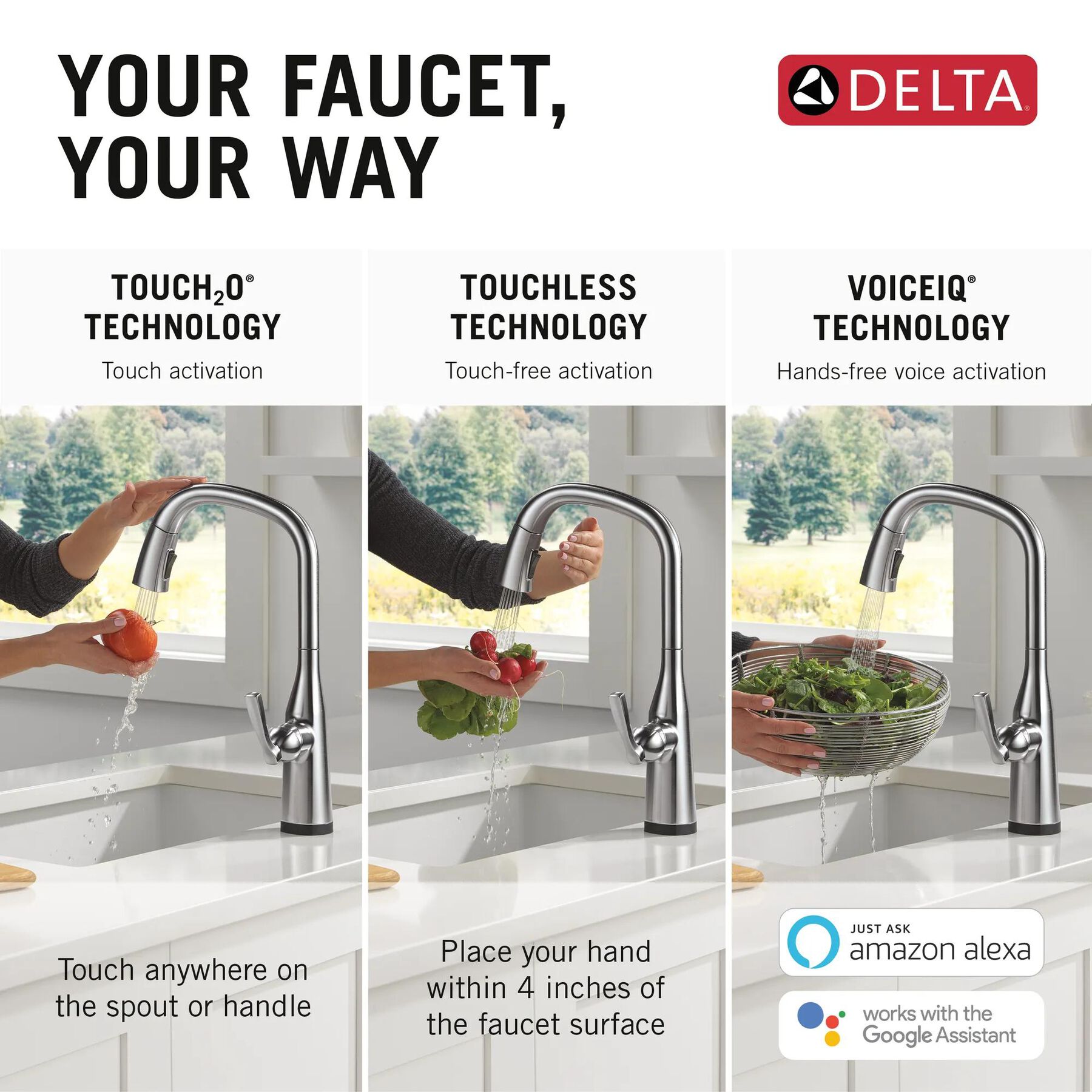 VoiceIQ&reg; Single Handle Pull-Down Faucet with Touch<sub>2</sub>O&reg; Technology
