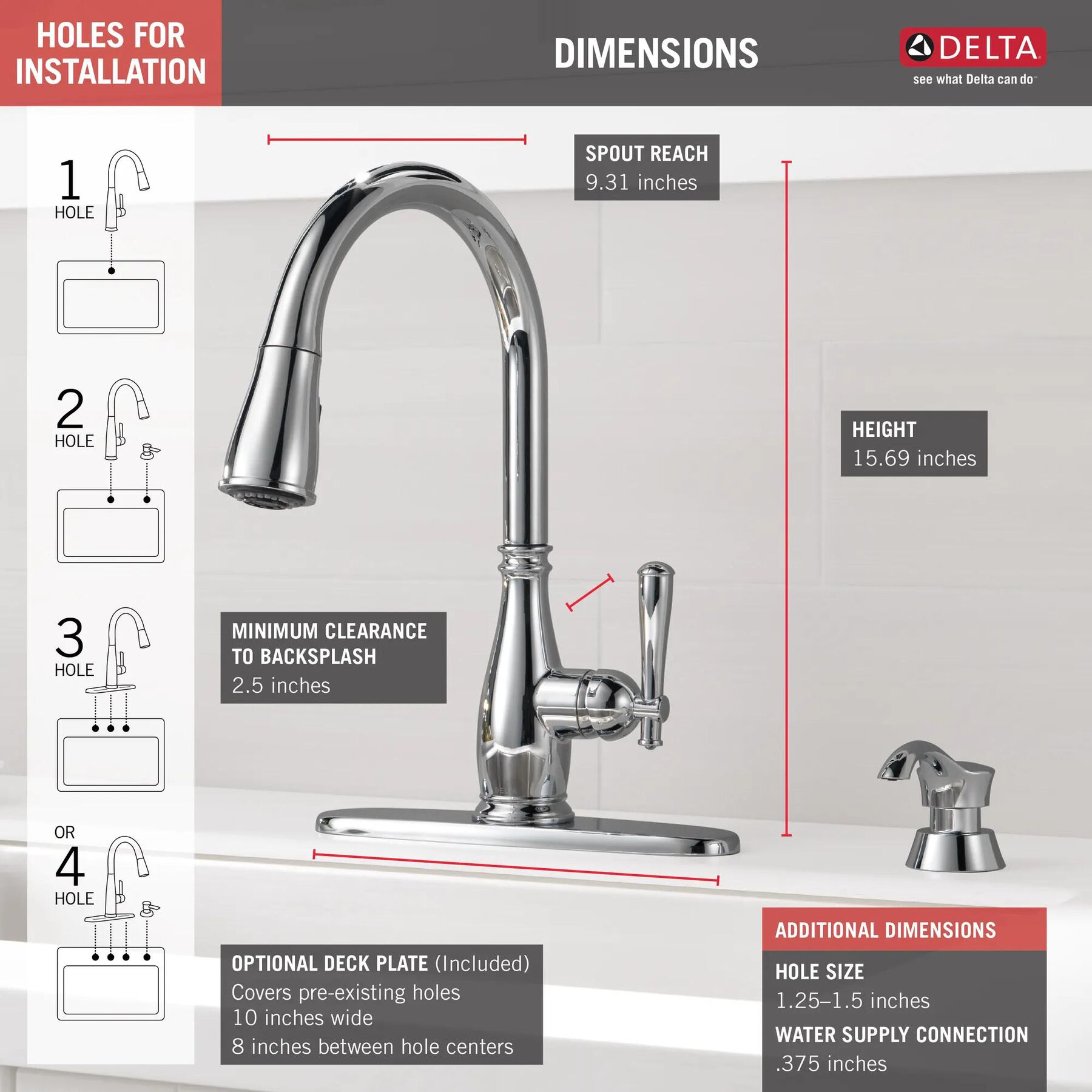 Pull-Down Kitchen Faucet w/Soap (Recertified)