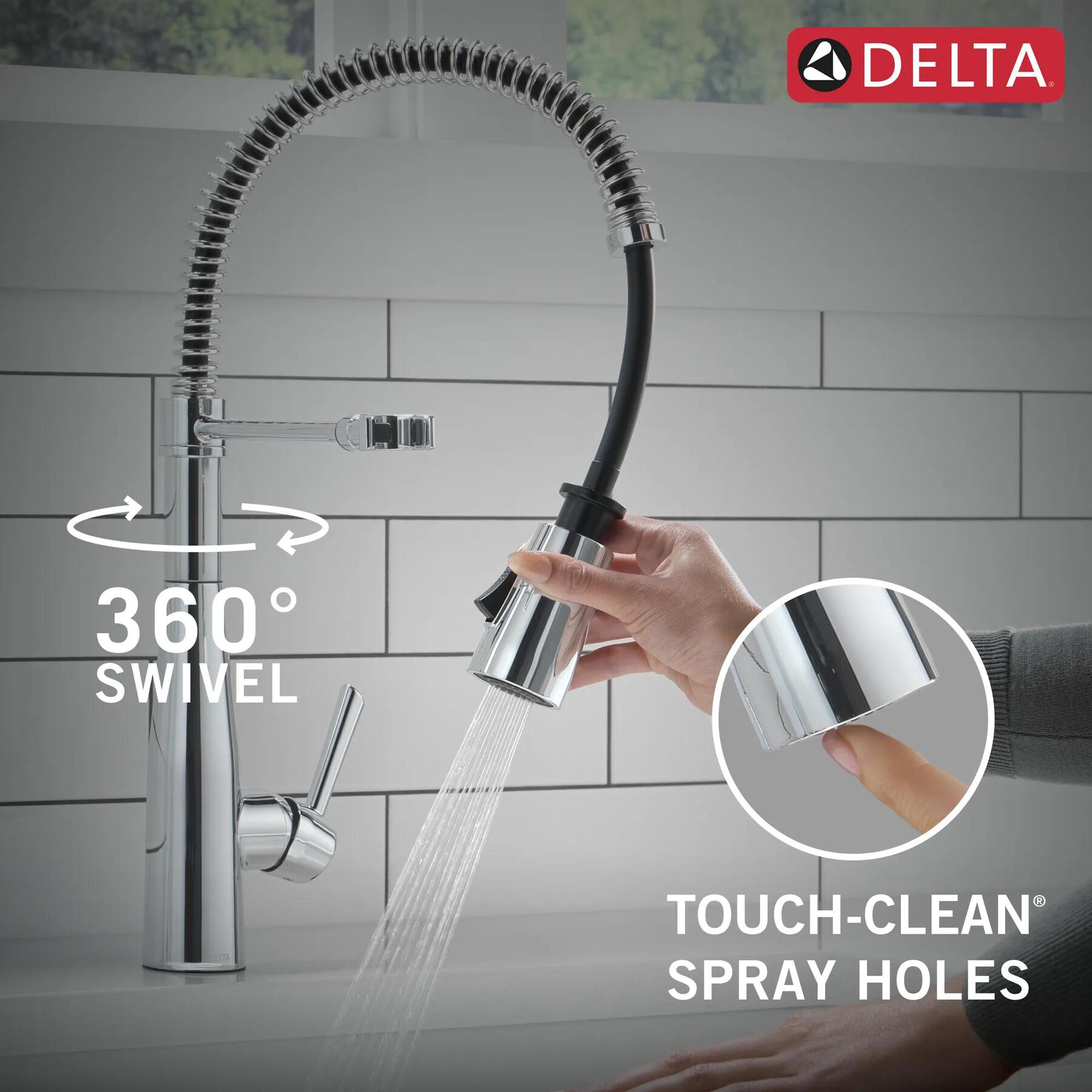 Single-Handle Pull-Down Spring Kitchen Faucet