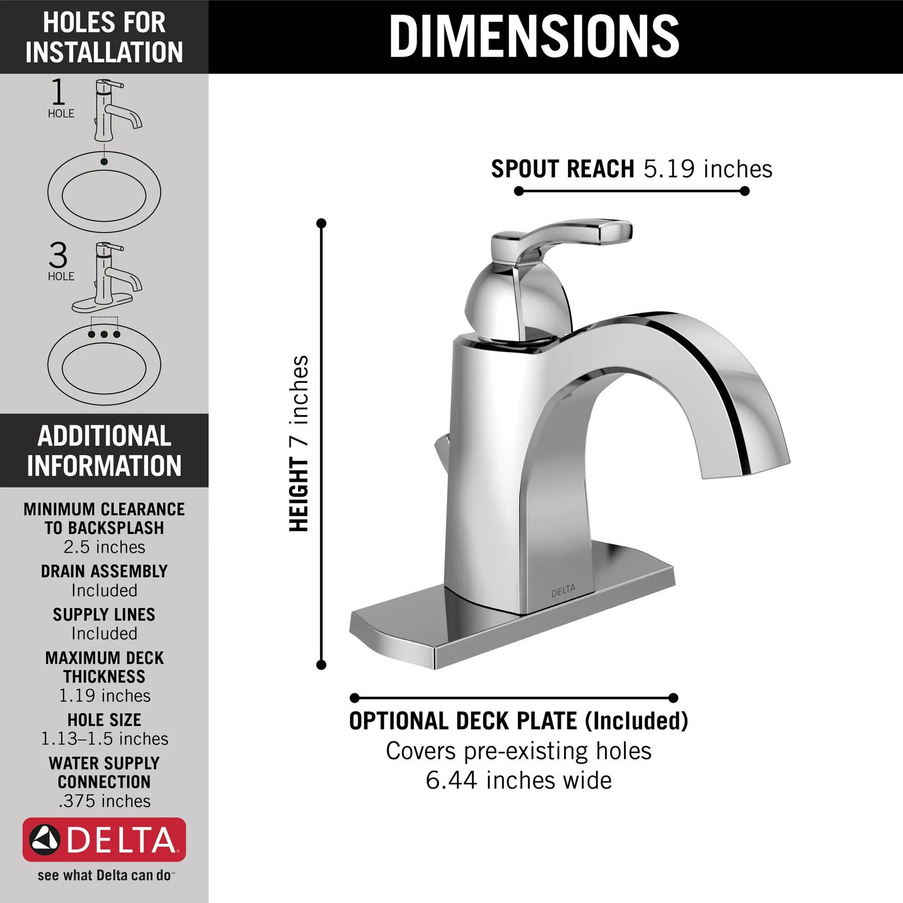 Single Handle Centerset Bathroom Faucet