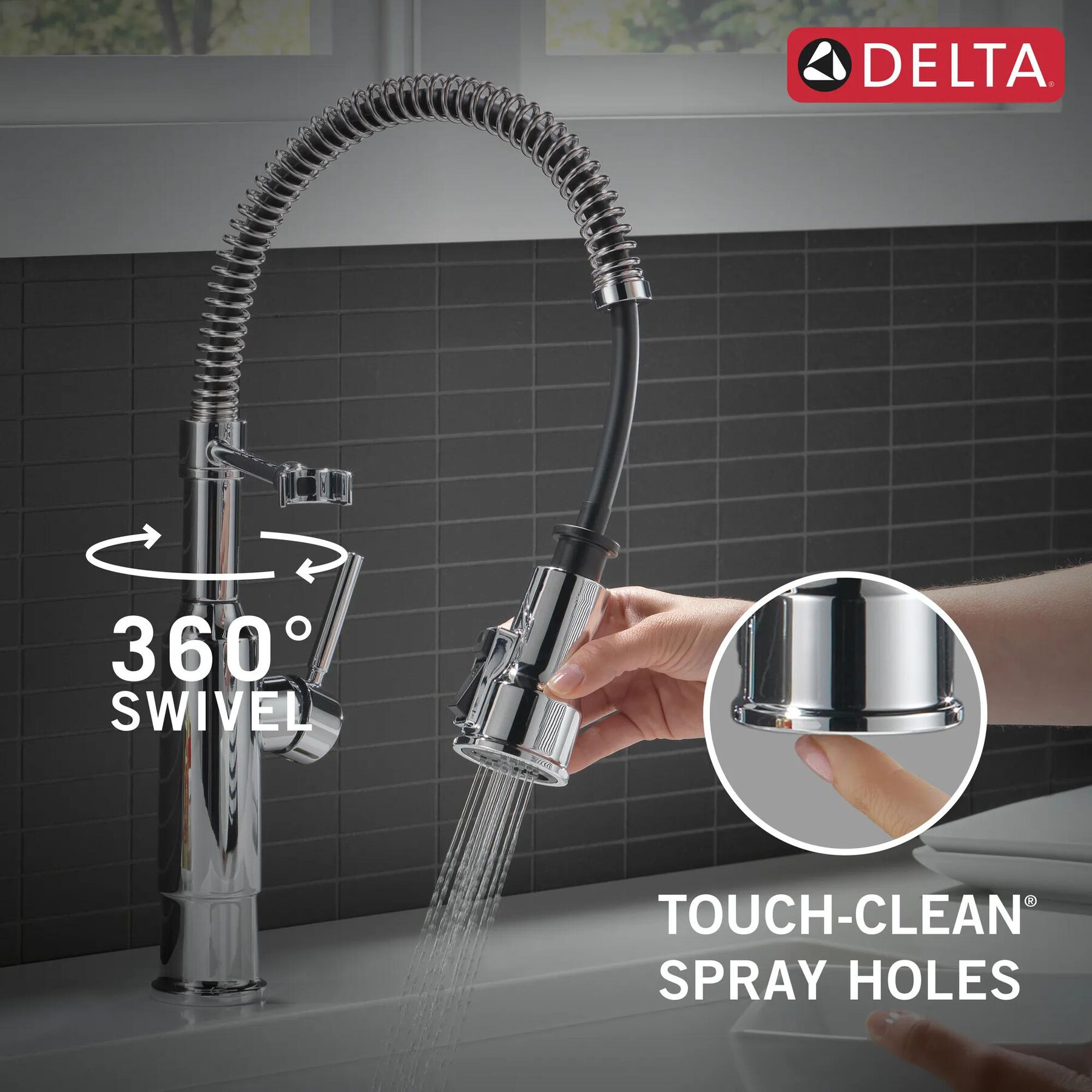 Single-Handle Pull-Down Spring Kitchen Faucet