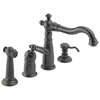 Single Handle Kitchen Faucet with Spray and Soap Dispenser