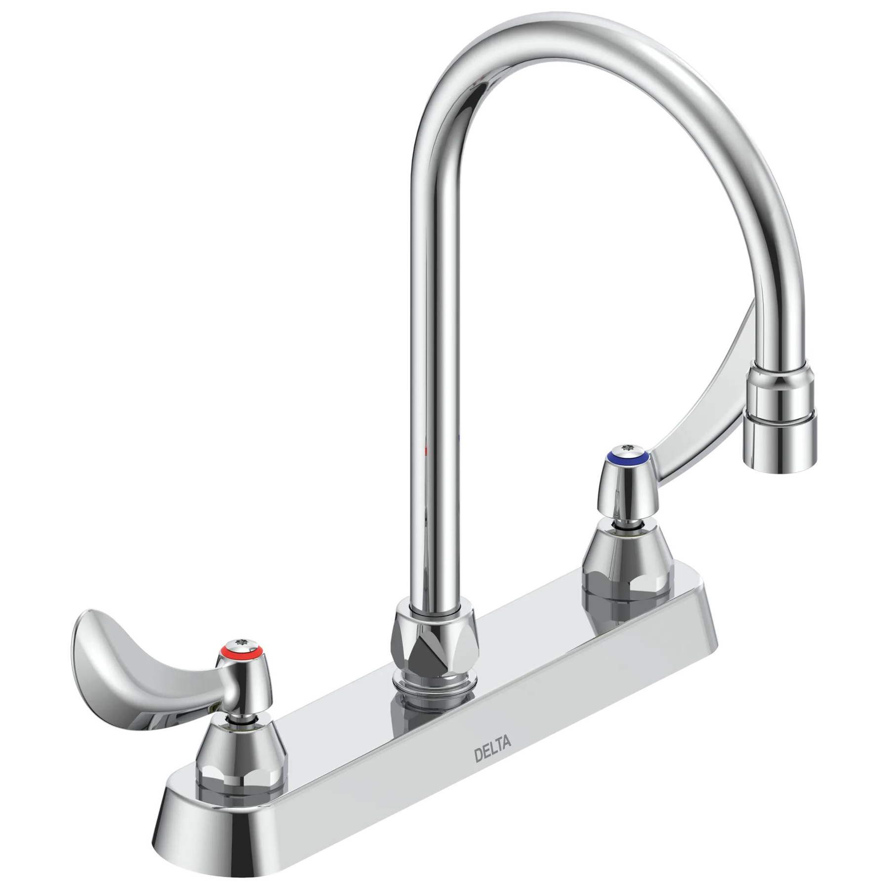 Two Handle 8 In Cast Deck-Mount Faucet