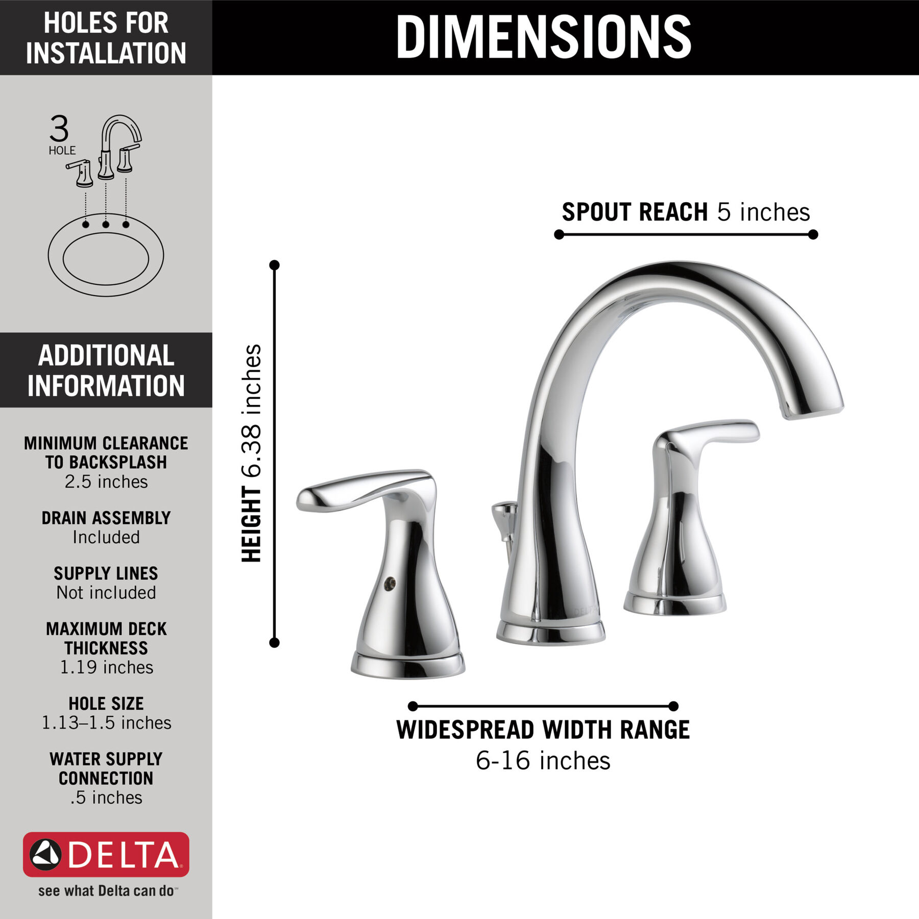 Two Handle Widespread Lavatory Faucet (Recertified)