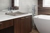 Single Handle Floor Mount Channel Spout Tub Filler Trim with Hand Shower