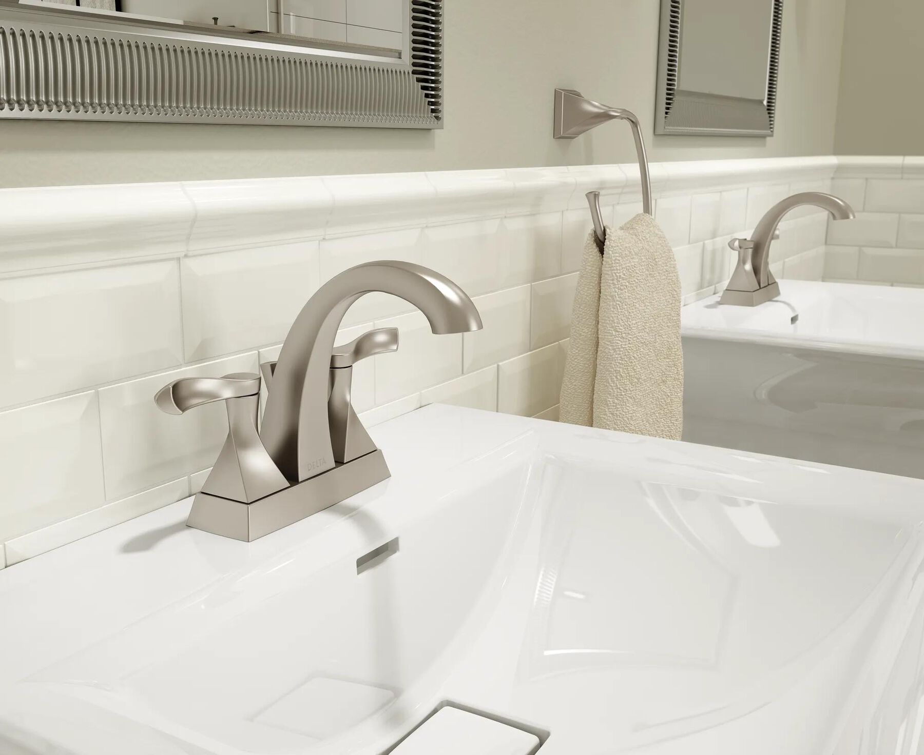 Two Handle Centerset Bathroom Faucet (Recertified)