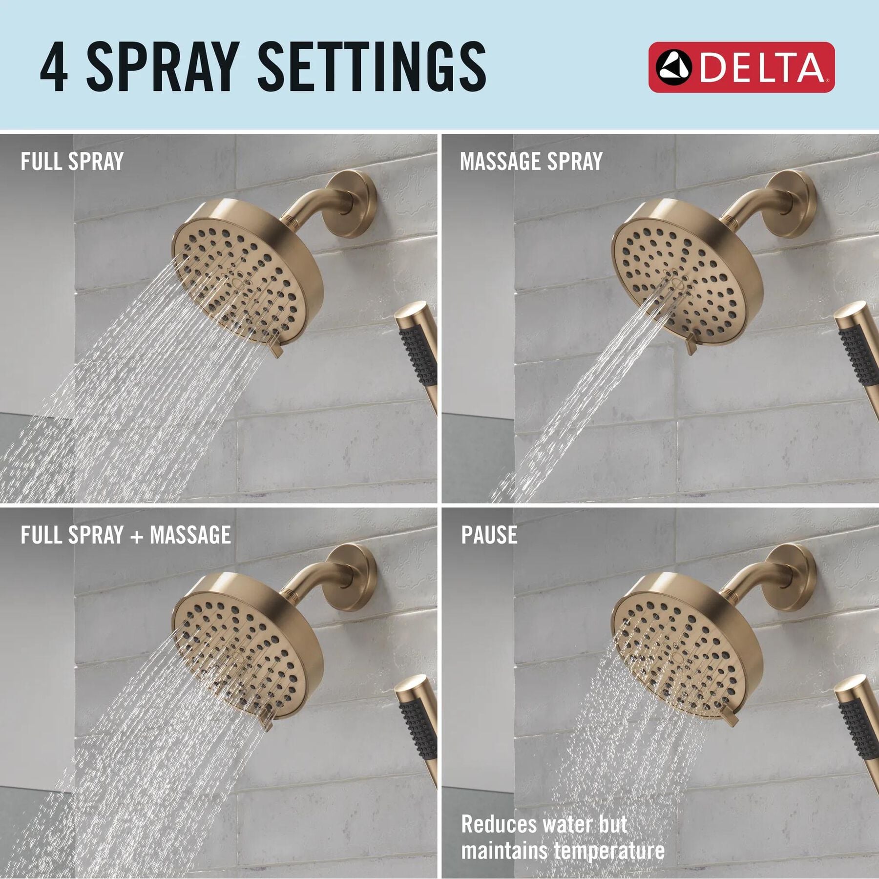 14S Shower Trim w Fixed Head & Hand Shower