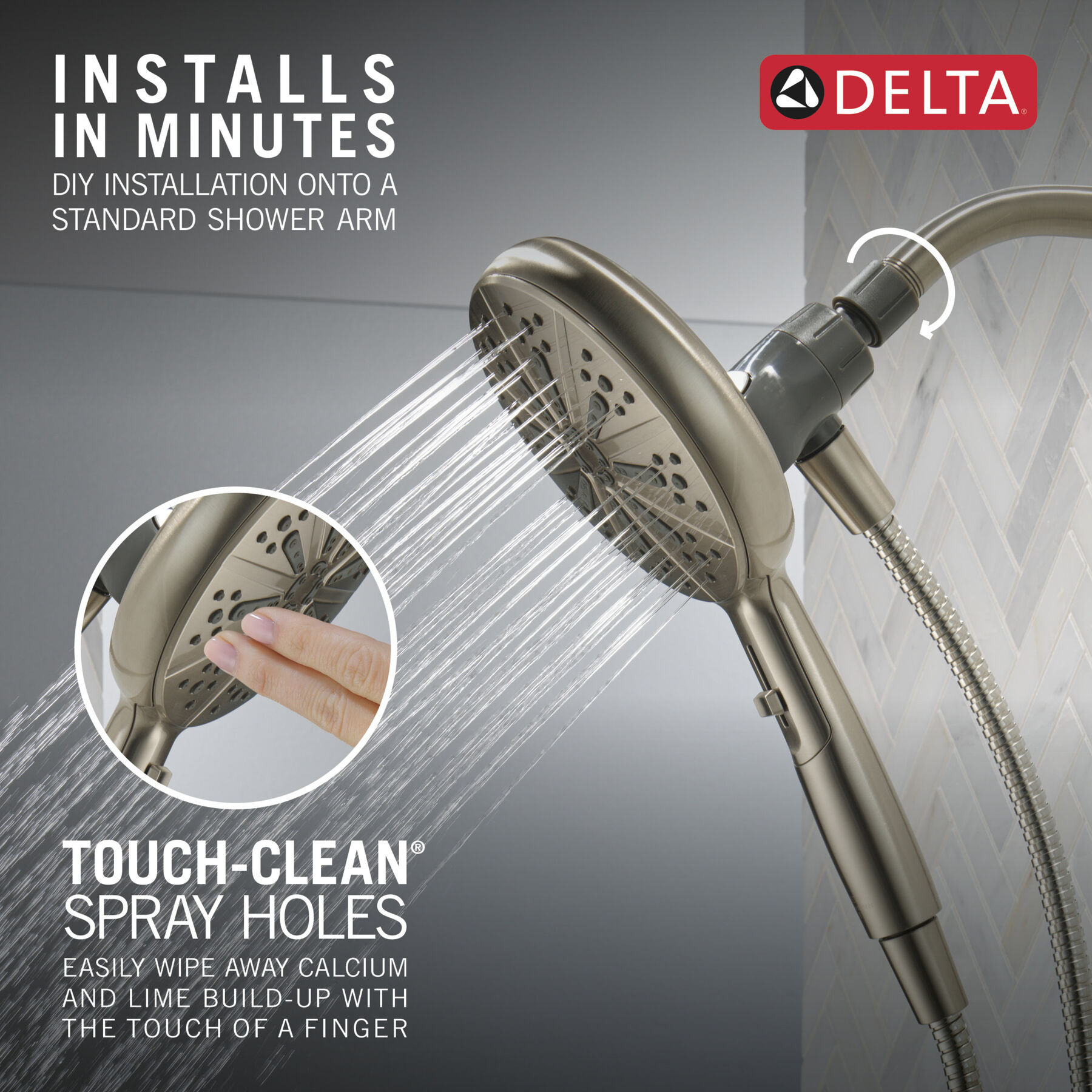 Standard Shower Filter with 6-Setting Showerhead and Mount Bundle