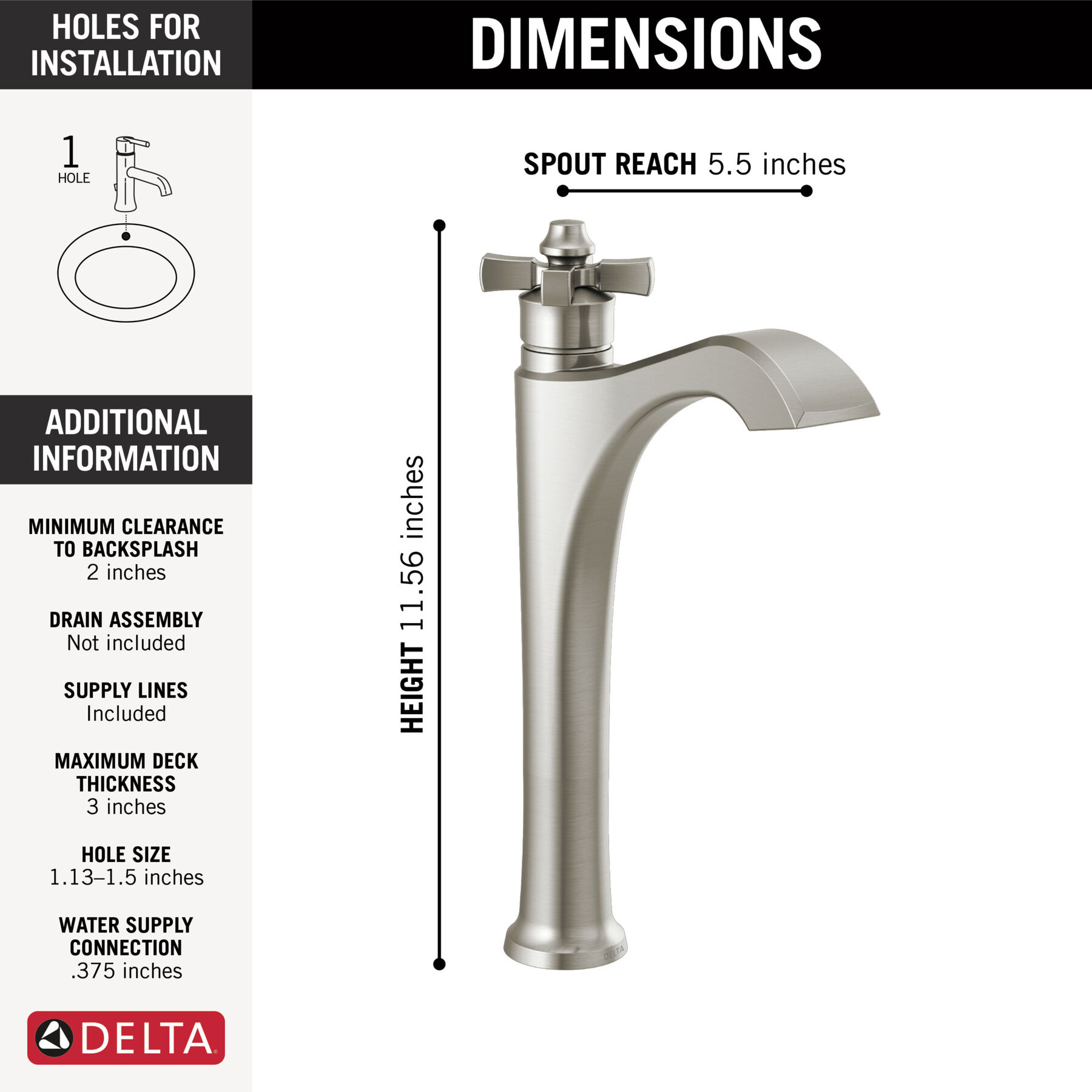 Single Handle Vessel Bathroom Faucet
