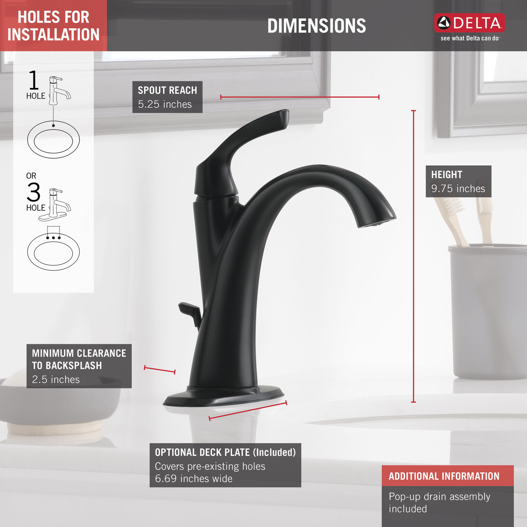 Single Handle Centerset Bathroom Faucet