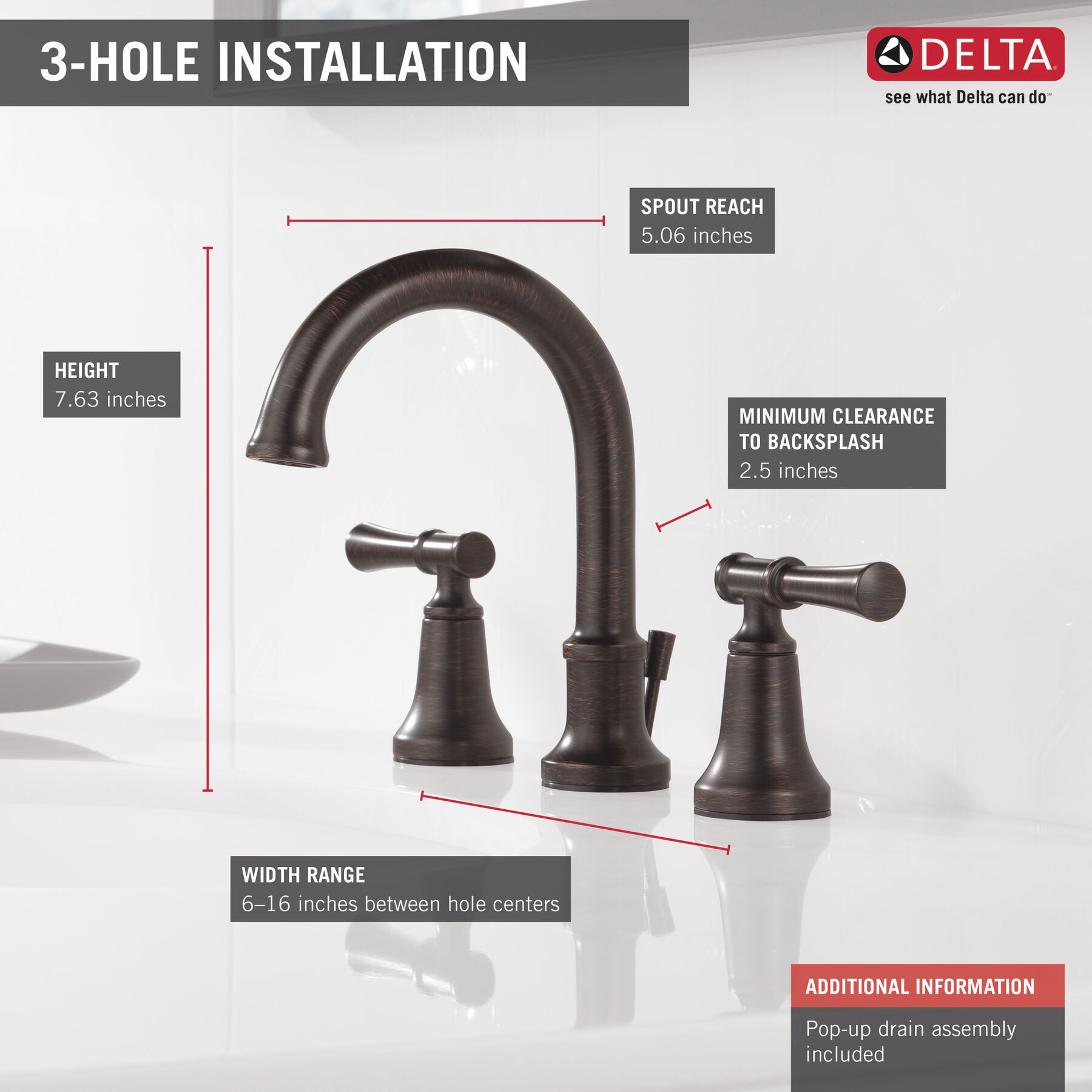 Two Handle Widespread Bathroom Faucet