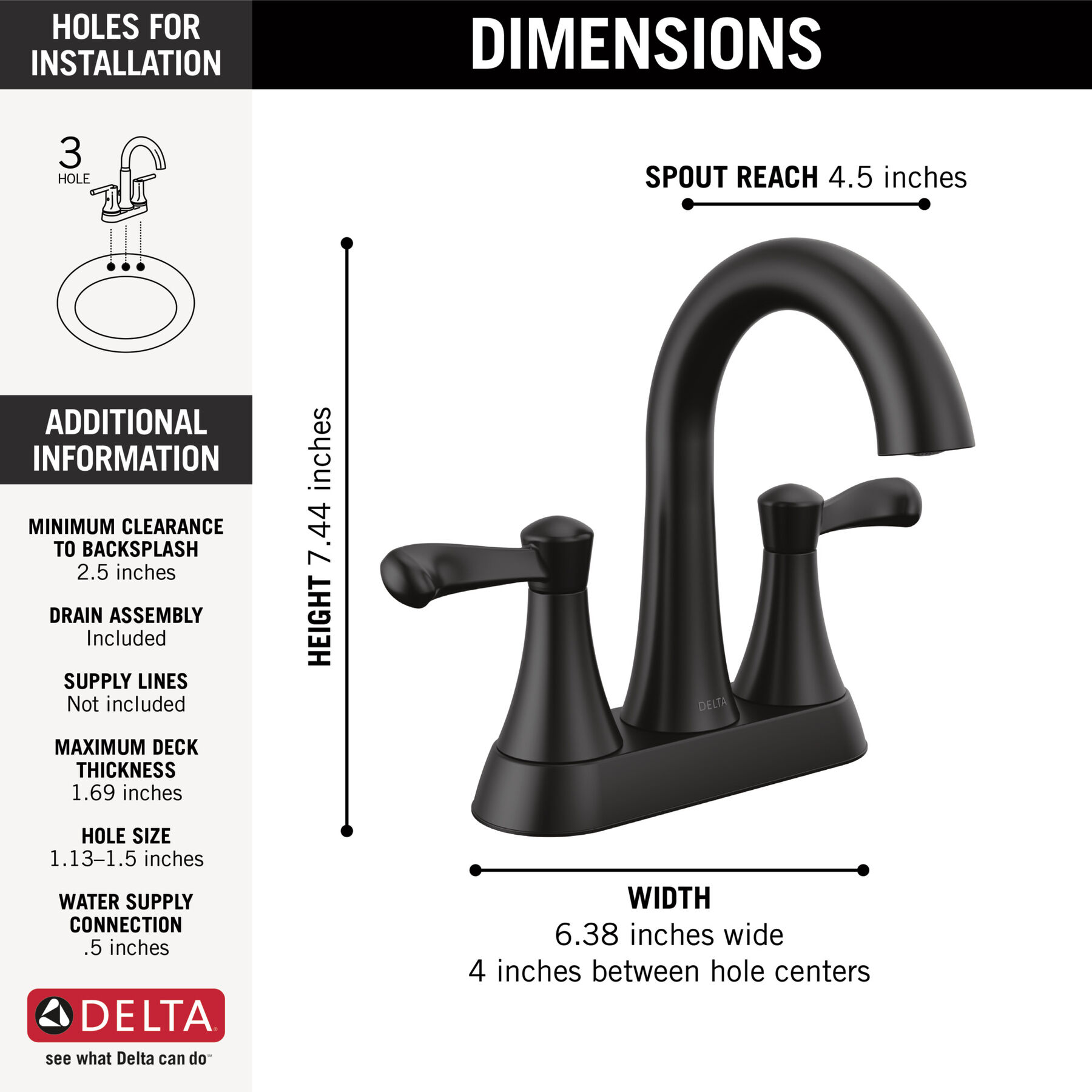Two Handle Centerset Bathroom Faucet