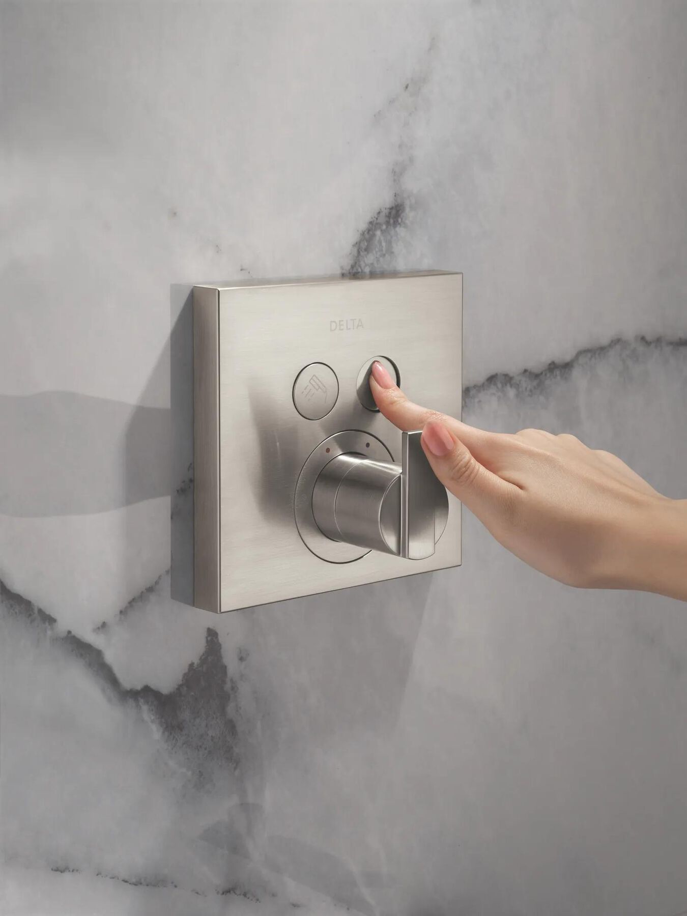 Angular Modern Push-Button Shower