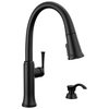 Single Handle Pull-Down Kitchen Faucet with Soap Dispenser and ShieldSpray Technology