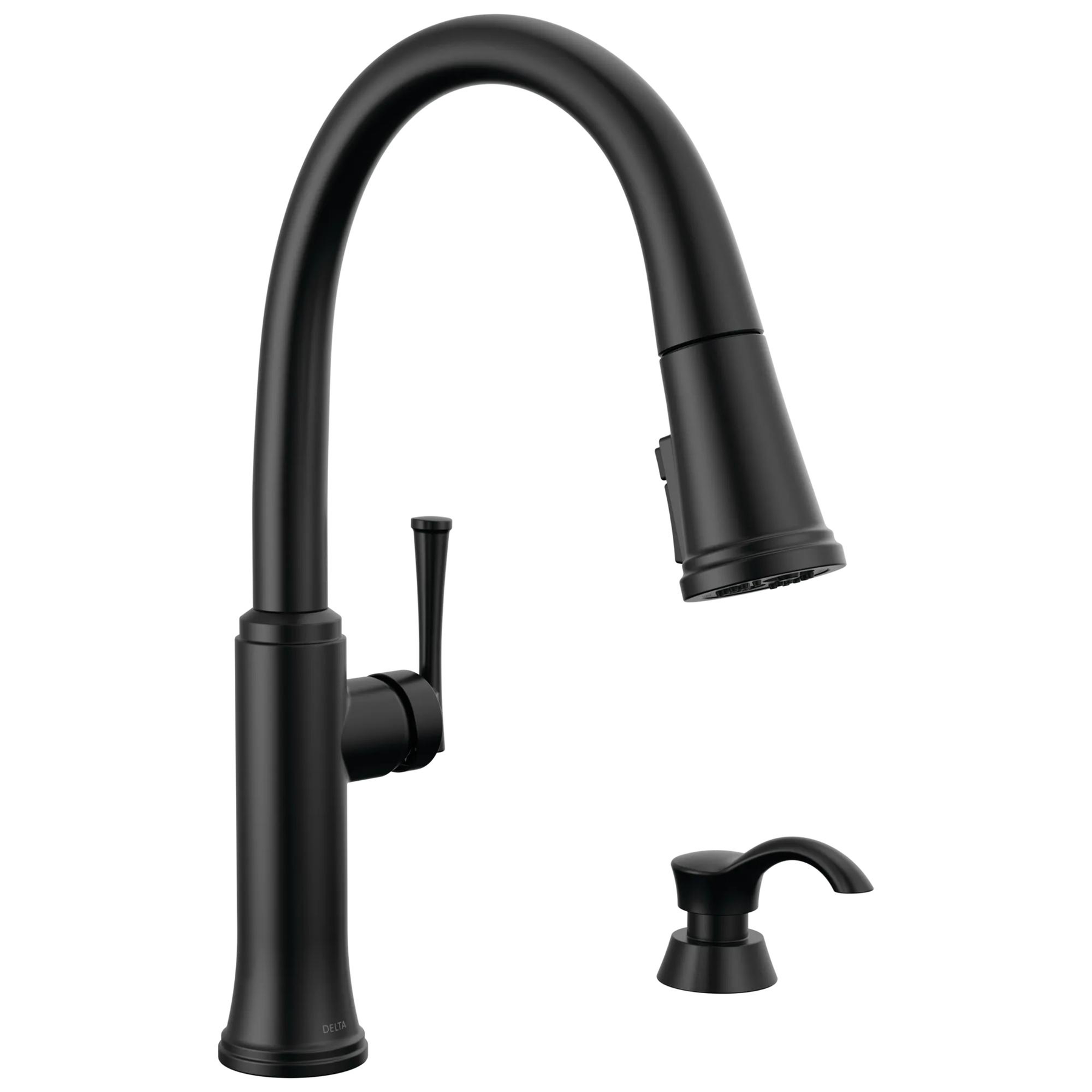 Single Handle Pull-Down Kitchen Faucet with Soap Dispenser and ShieldSpray Technology