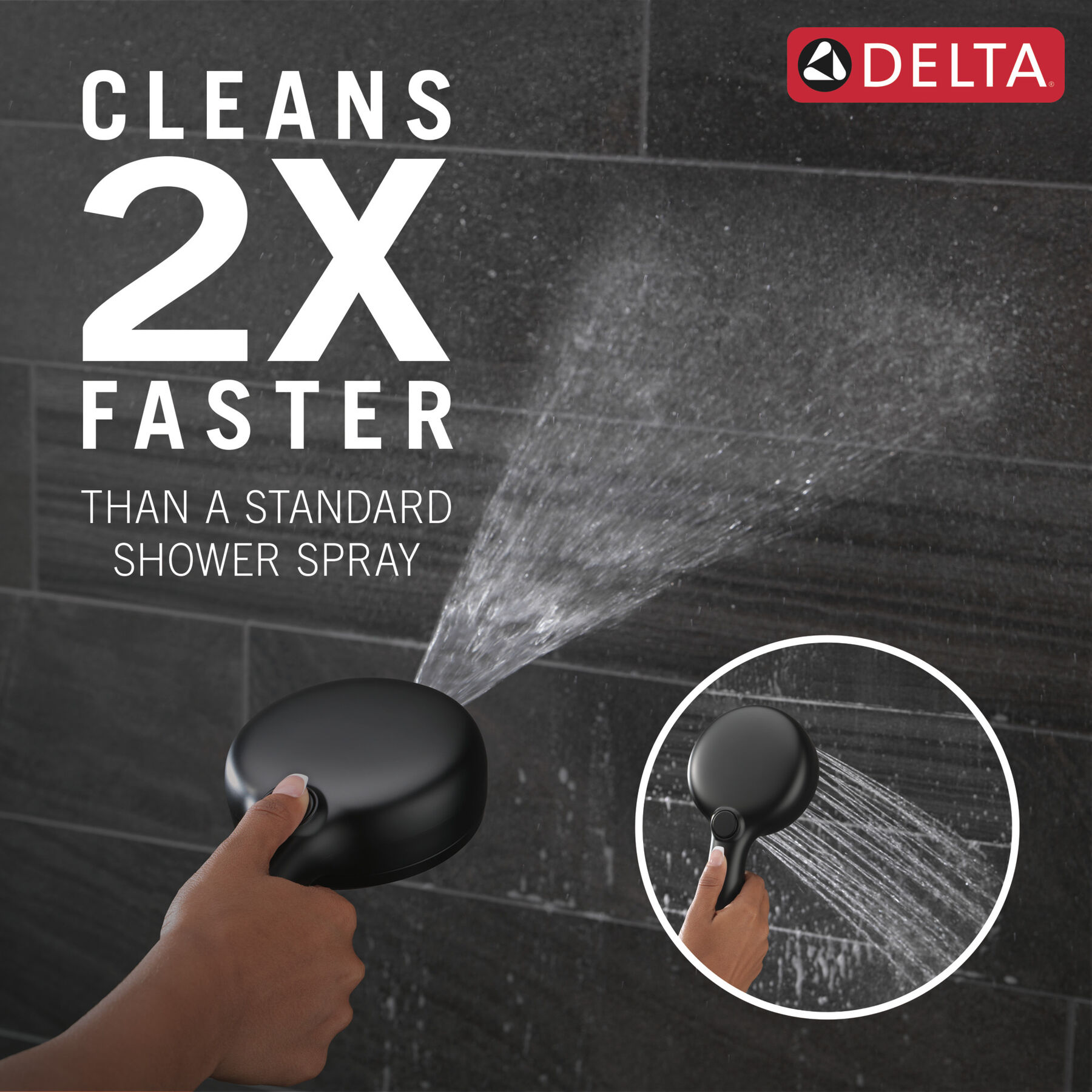 7-Setting Wall Mount Hand Shower with Cleaning Spray (Recertified)
